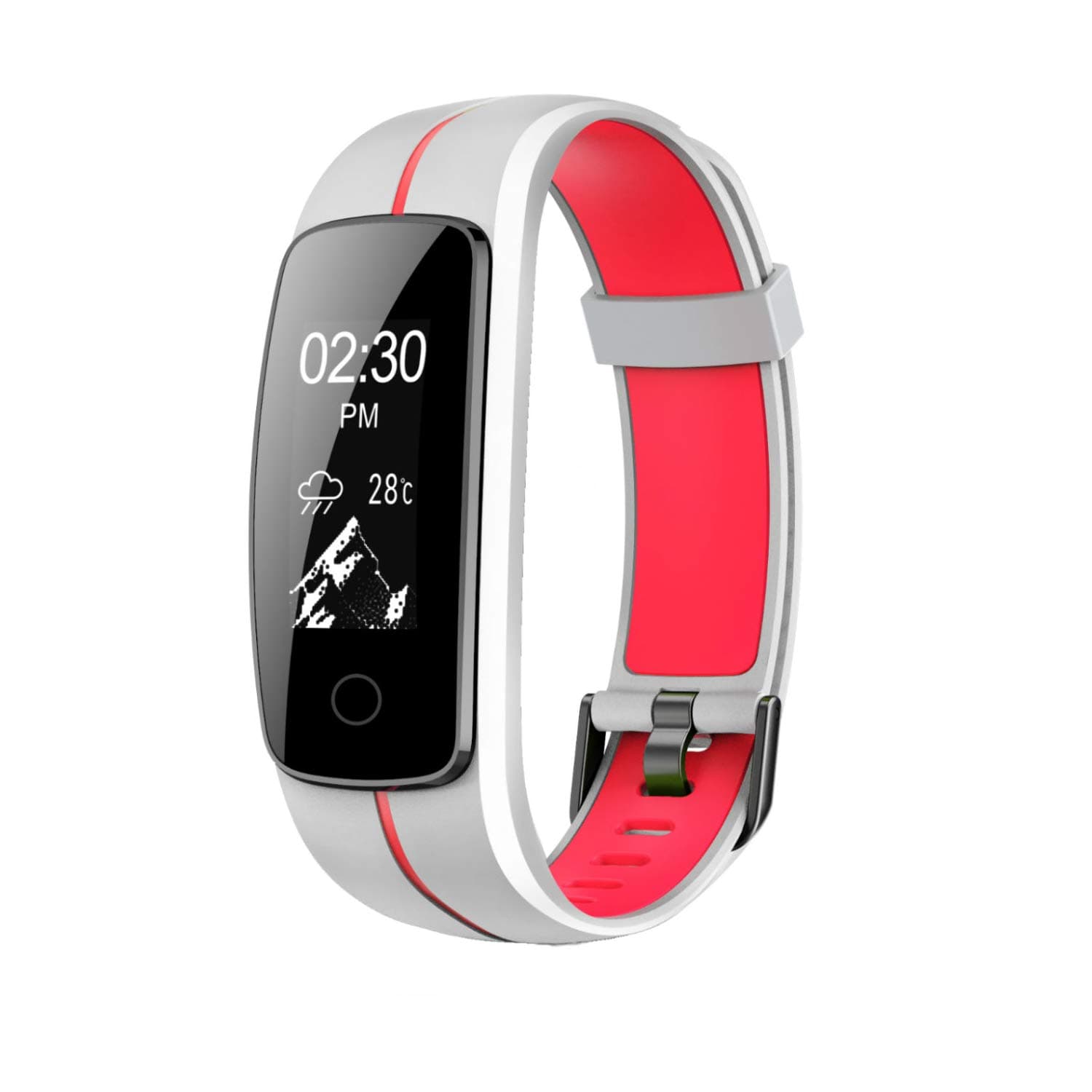 Fitness Tracker, Activity Watch Waterproof, Smart Band with Step Counter, Sleep Watch, Calorie Counter Watch, Fit Bit, Fitness Tracker HR, Smart Fitness Band for Android and iOS White/Red