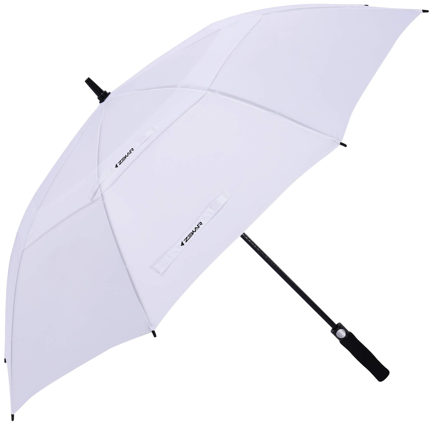 54/62/68 Inch Windproof Large Golf Umbrella, Oversized Double Canopy Vented Waterproof Stick Umbrellas Automatic Open for Men Women, Including Wooden Handle Version