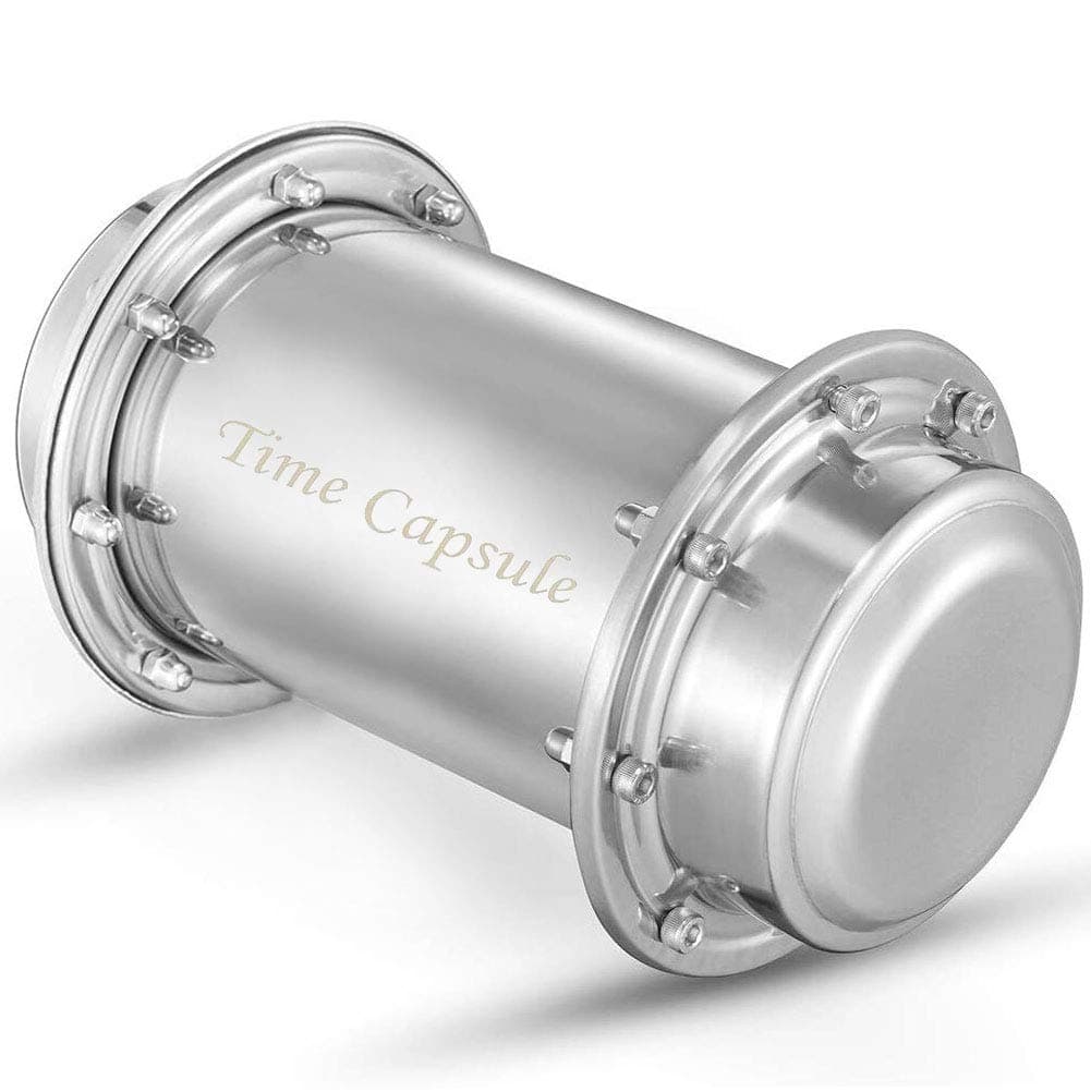 Jasni Time Capsule Anti-Corrosion Waterproof Stainless Steel Capsule Container Durable Lock Container for Future Graduation Gift 7.3 INCH