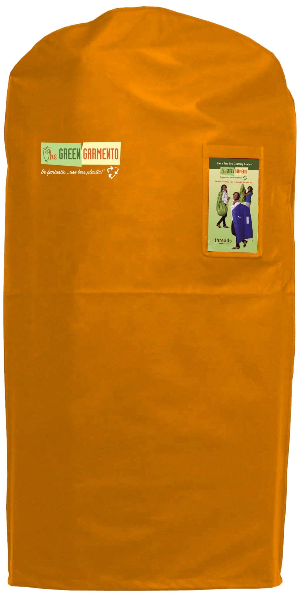 The Green Garmento 48-Inch Signature 4-in-1 Reusable Bag, Orange Sunshine