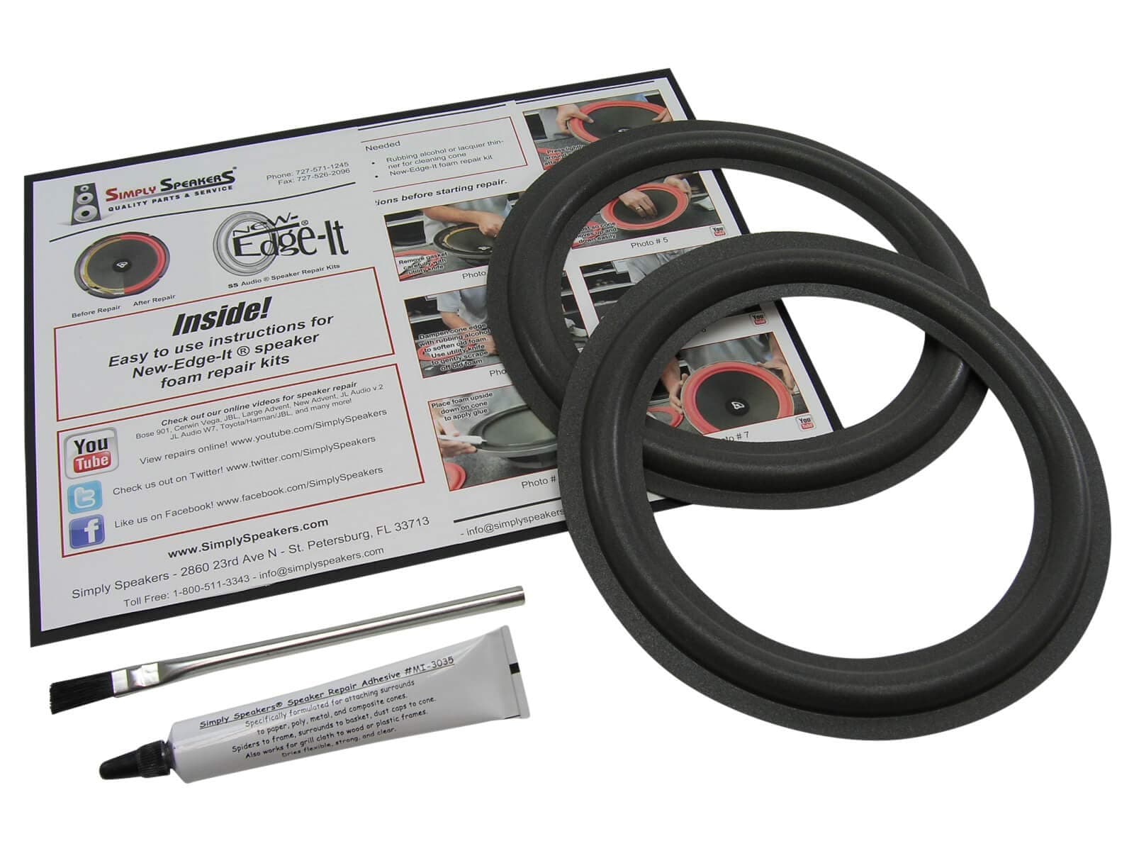 Advent 8 Inch Foam Speaker Repair Kit FSK-8 (Pair)