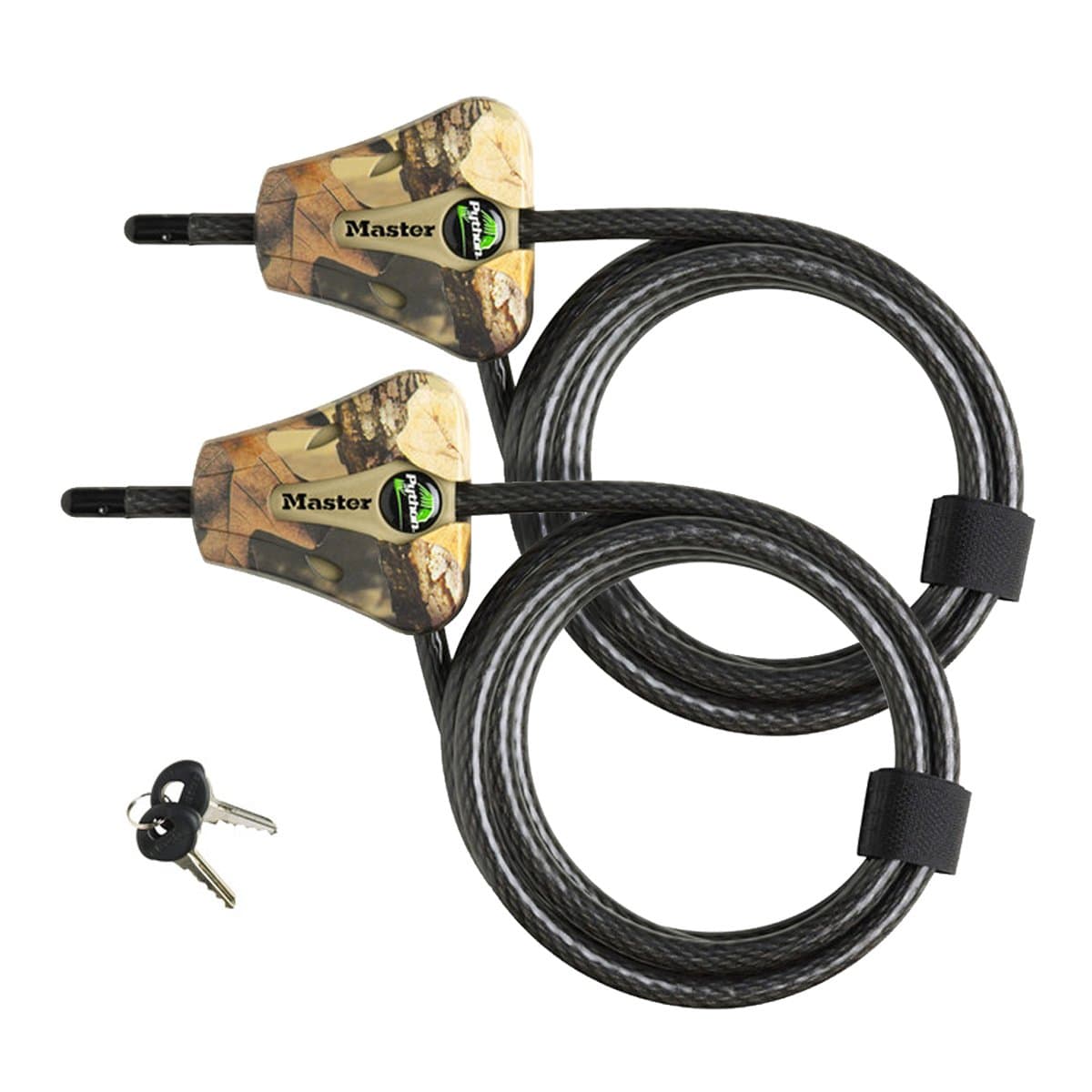 Python Trail Camera Adjustable Camouflage Cable Locks w/4 Keys, 8418KA-2 CAMO 2-Pack