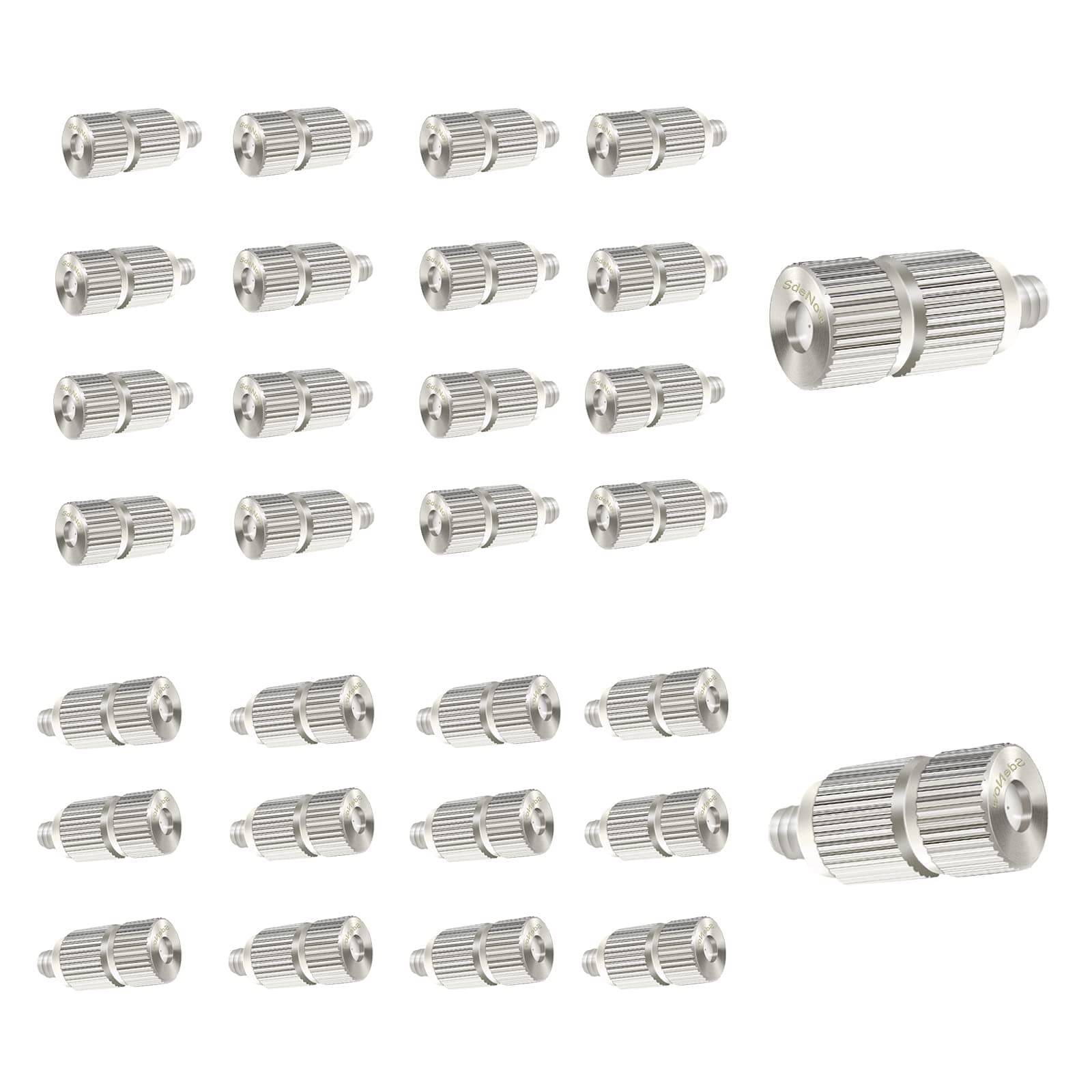 High Pressure Misting Nozzles for Outdoor Cooling System Outdoor Cooling Nozzle, UNC 10/24 Stainless Steel Misting Nozzles 0.012" Orifice (0.3mm) , Silver Tone,30 Pcs