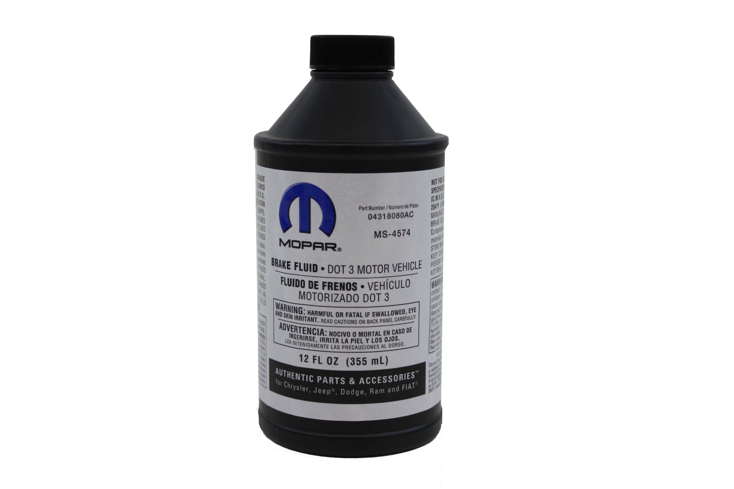 Chrysler Genuine Fluid 4318080AD DOT 3 Motor Vehicle Brake Fluid - 12 oz. Bottle