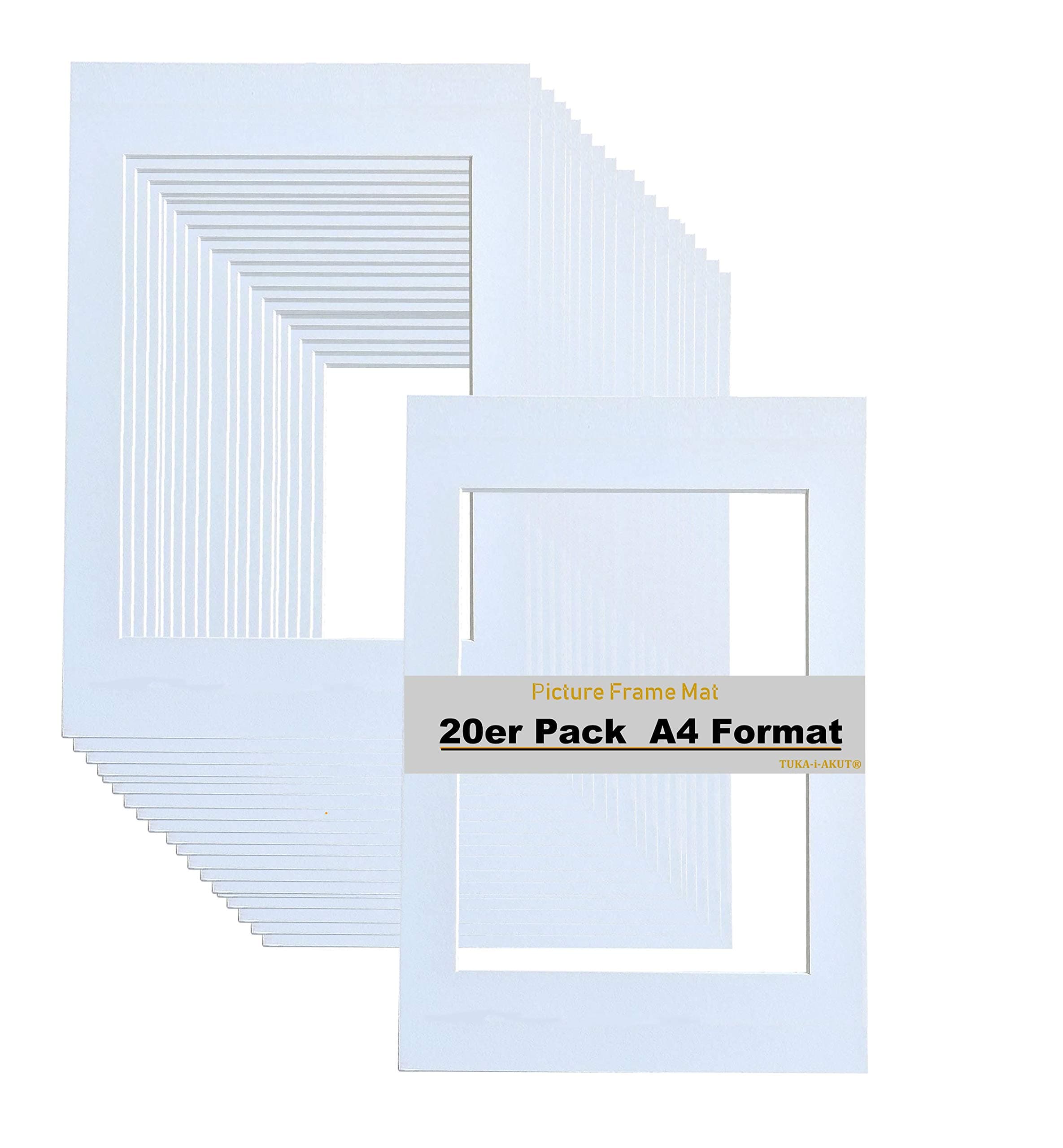 TUKA 20pcs A4 Photo Mounts - White, 15cm x 20cm