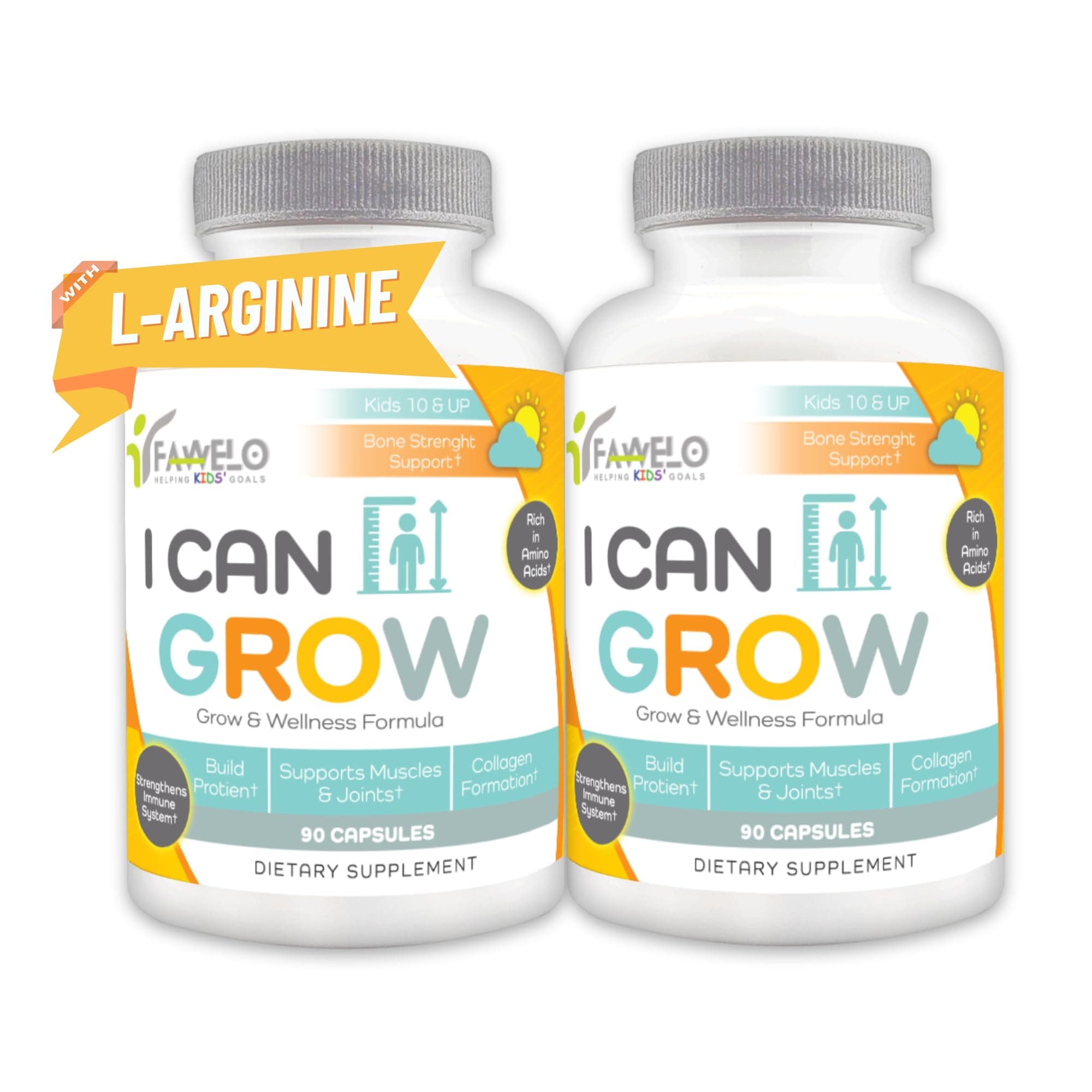 I Can Grow (2 Pack) - for Kids 10+ and Teens | Enhances Natural Development | Strength Bone, Muscle & Joints | Immunity & Overall Health | Transparent Ingredients | Made in The USA
