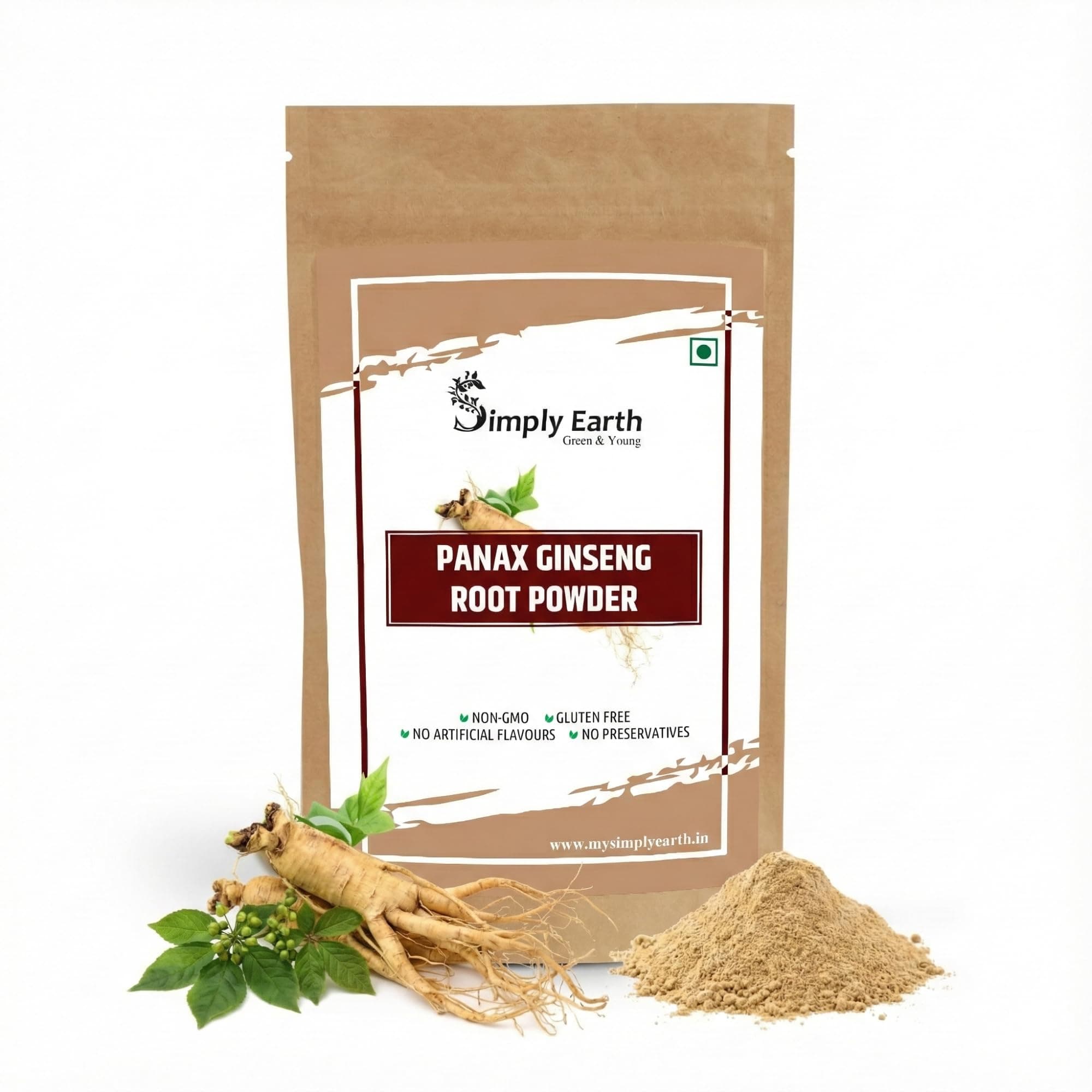 Simply Earth Panax Ginseng Powder, Korean Red Ginseng, for Immunity, Cognitive Support, Muscle Strength & Energy - 100 GM