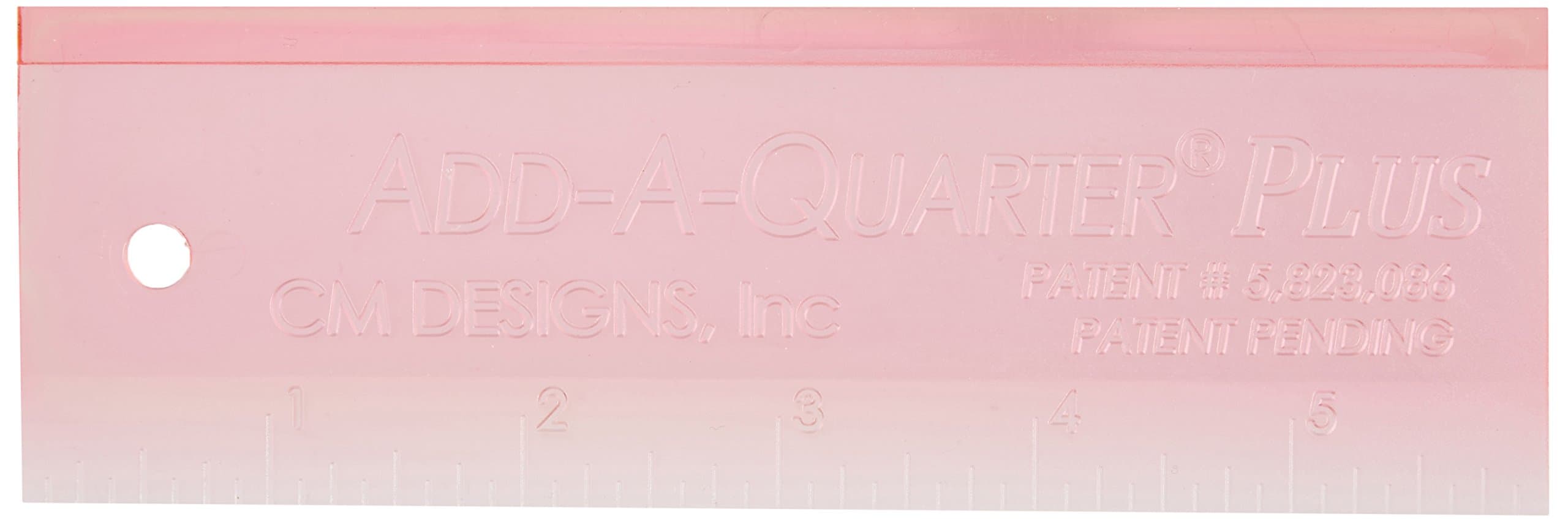 CM Designs Ruler 6" Add-A-Quarter Plus Pink, 6"