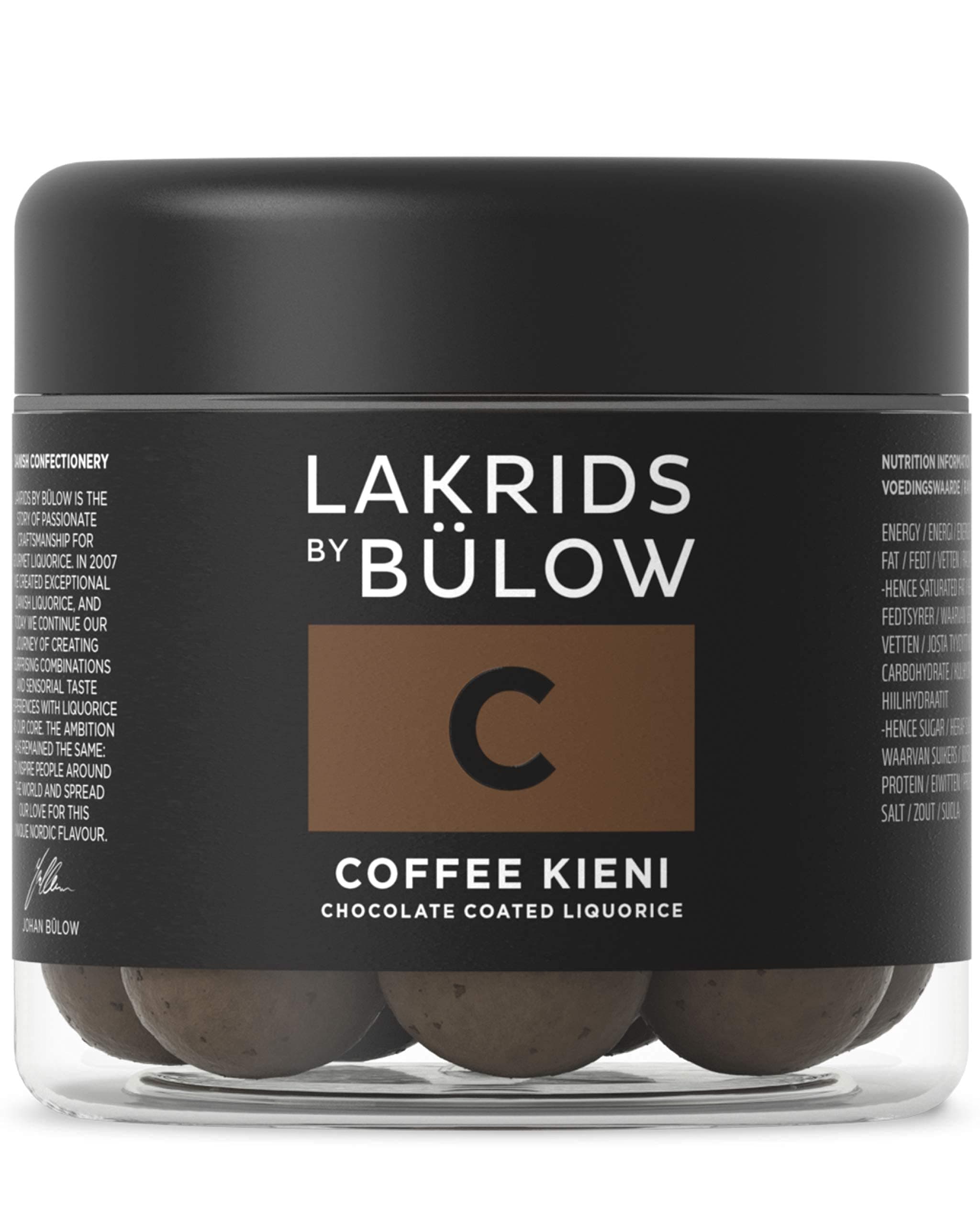 LAKRIDS BY BÜLOW - C - Coffee Kieni - 4.4 oz - Chocolate Coated Gourmet Licorice - Authentic Scandinavian Candy Produced in Denmark