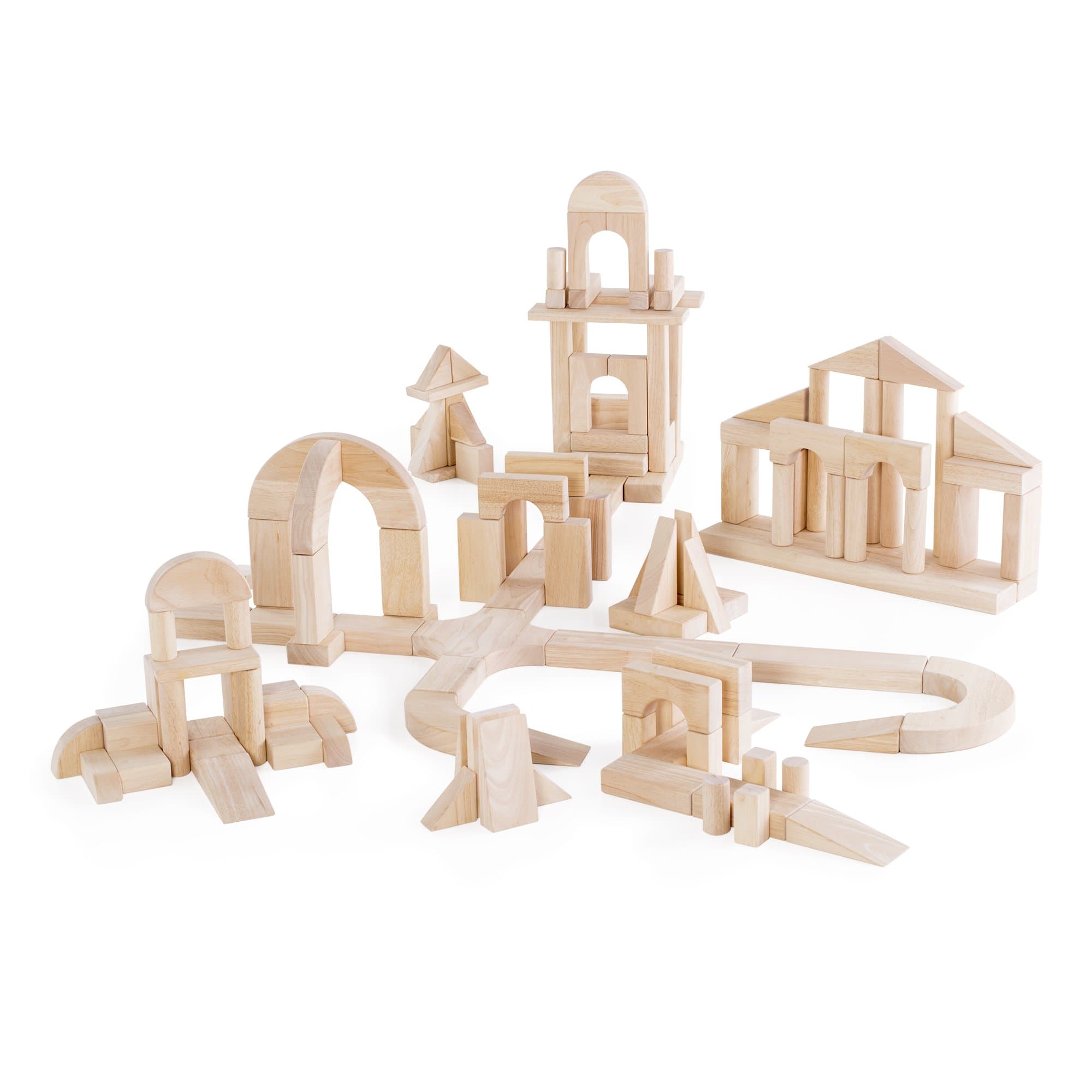 GuidecraftUnit Blocks Set D – 135 Piece Set: STEM Educational Creative Construction Toy for Toddlers, Wooden Block Play Building Set
