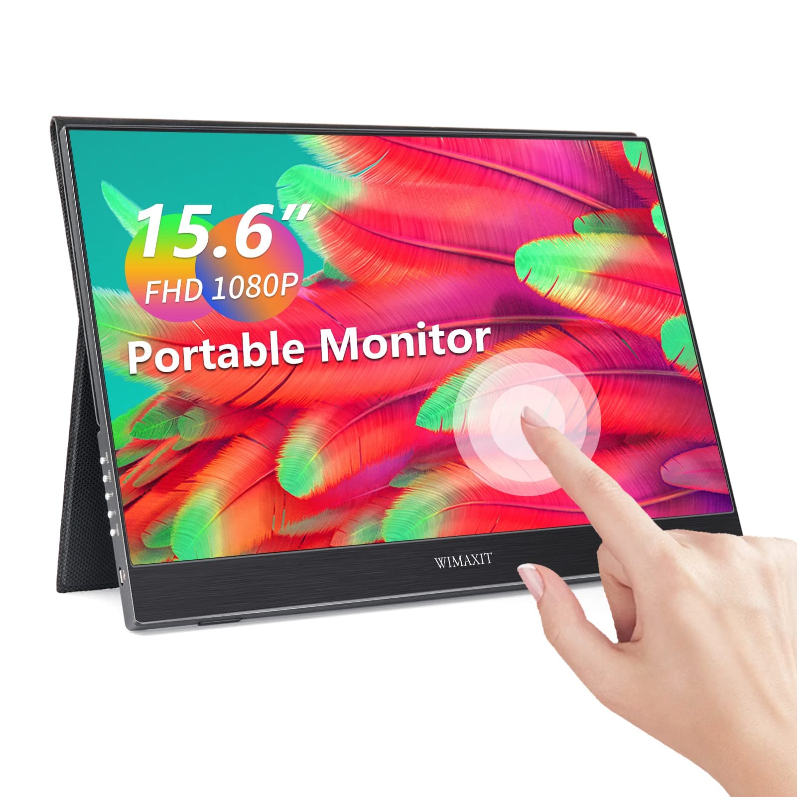 WIMAXIT 15.6 Inch Touch Portable Monitor Ulta-slim FHD 1920x1080 High Resolution IPS USB-C Gaming Monitor with Type-C/Mini HDMI for Laptop, PC, MacBook Pro, Android Phone,Switch,PS5, Xbox