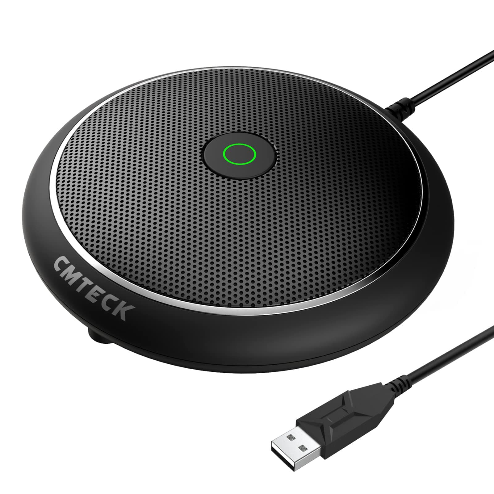 CMTECK Conference USB Microphone, Computer Desktop Mic with Mute Function, Omnidirectional Condenser PC Mic for Video,Streaming, Skype, Plug & Play Compatible with MacOS X Windows (No Speaker)