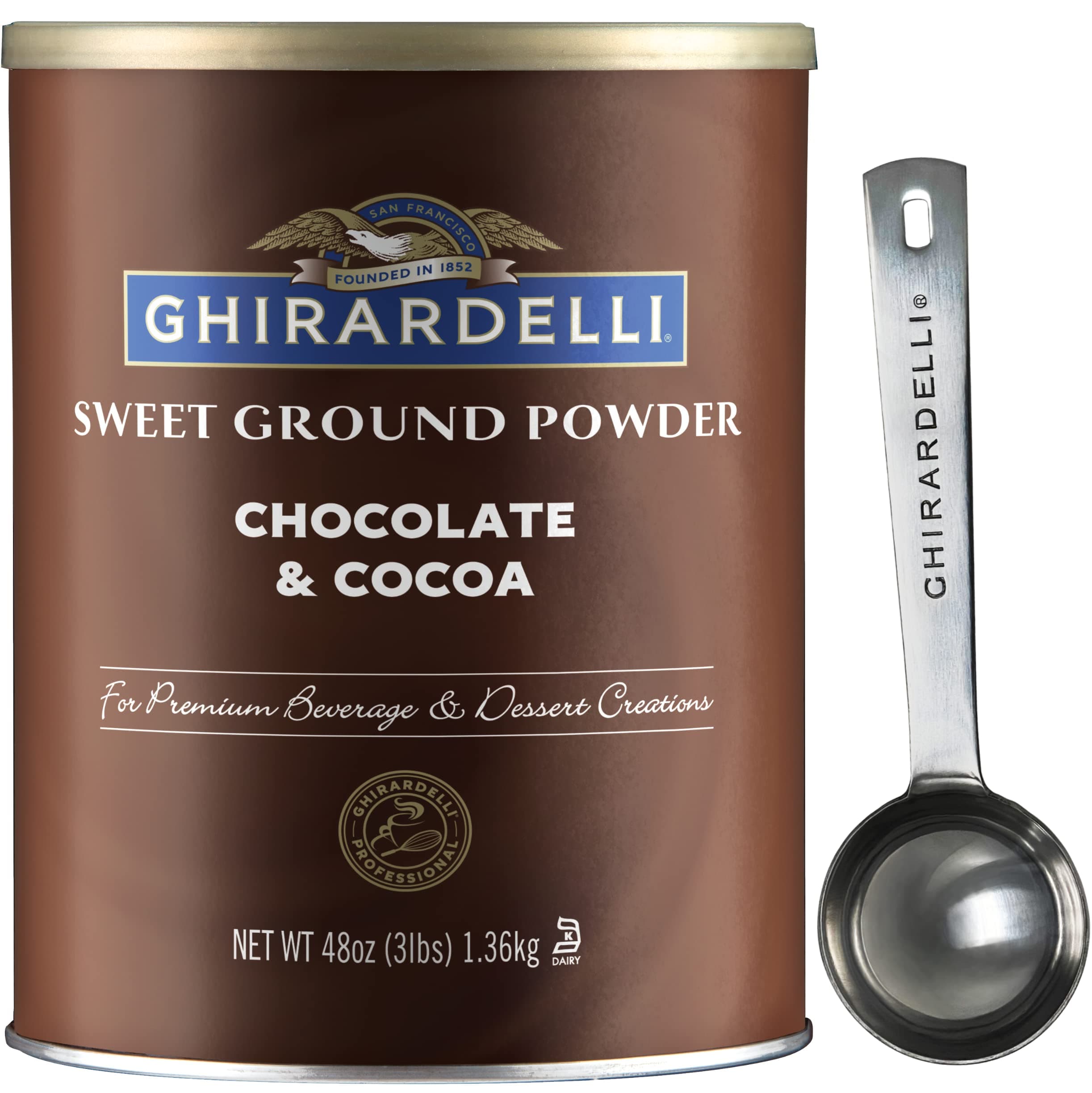 Sweet Ground Chocolate & Cocoa Gourmet Powder with Stamped Barista Spoon - 3lbs