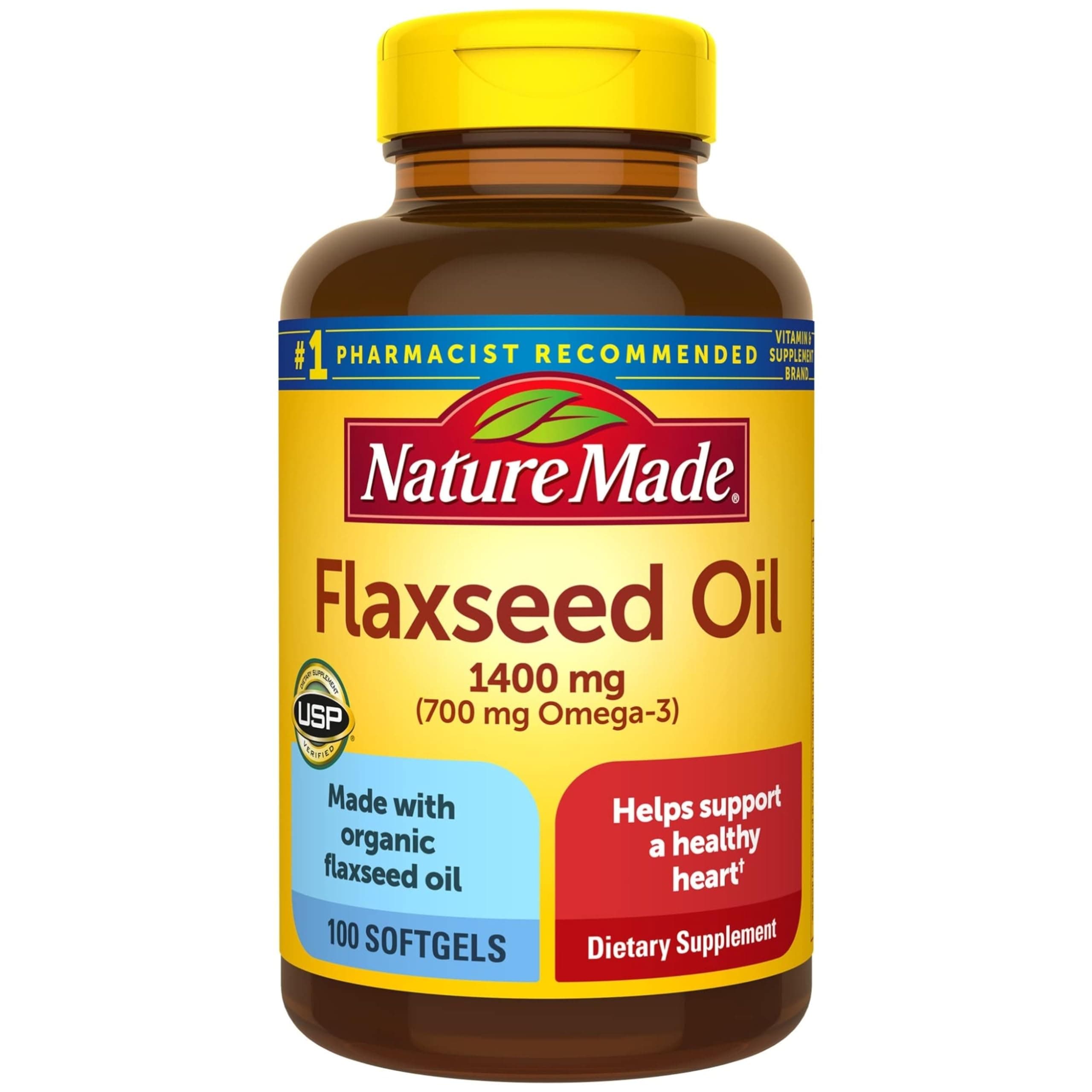Nature Made Organic Flaxseed Oil 1,400 mg - Omega-3-6-9 for Heart Health - 300 Count (Pack of 1)