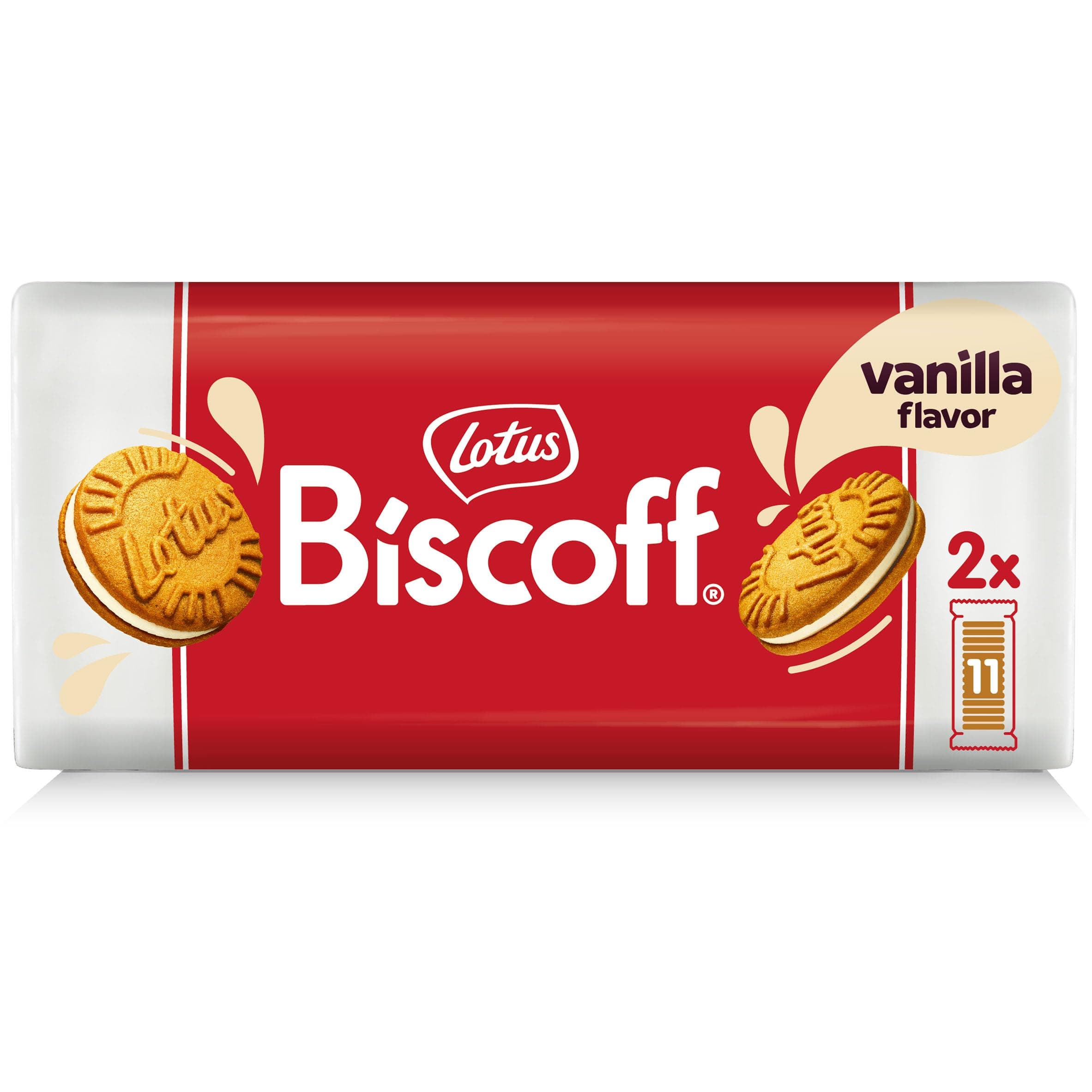 Lotus Biscoff Sandwich Cookies, Vanilla, 22 Biscuits Per Pack, 220 ml