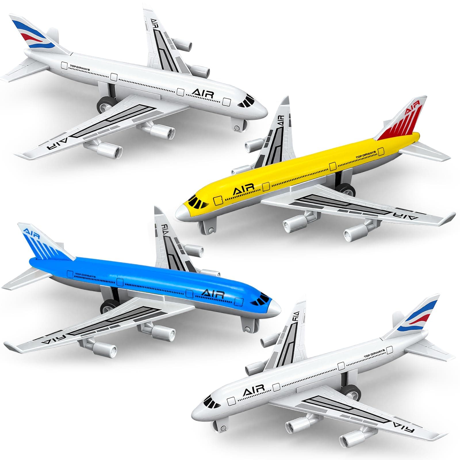 Airplane Toys, Metal Plane Pull Back Airplane Toys for 3 4 5 6 7 Years Old Boys Girls, Die Cast Aircraft Plane Models, Kids' Play Vehicles Aeroplane Airplanes for Kids Birthday Gift