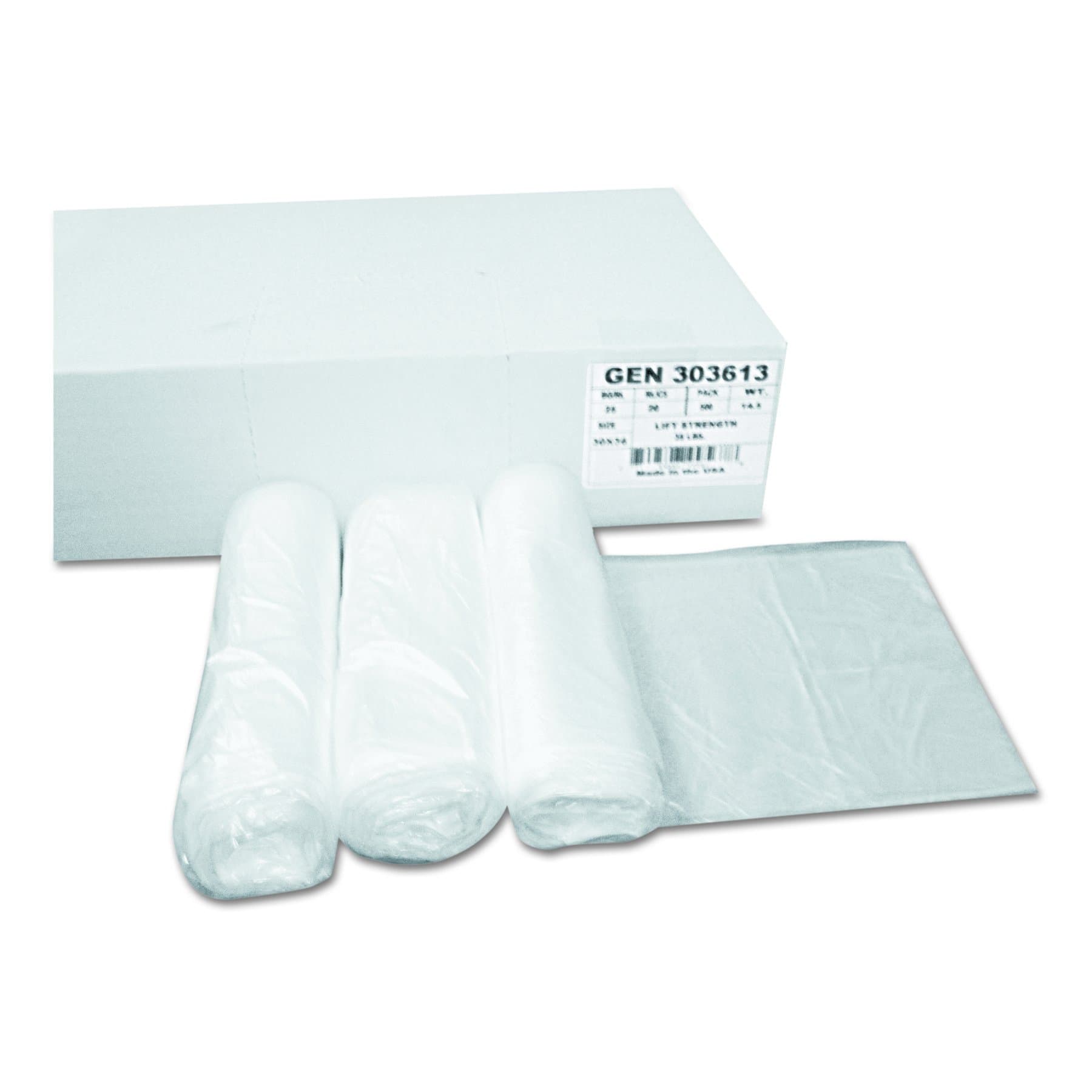 General Liners 303610 36" Length x 30" Width, 10 Mic Thickness, Clear Color, Heavy Duty Liner (Case of 500)