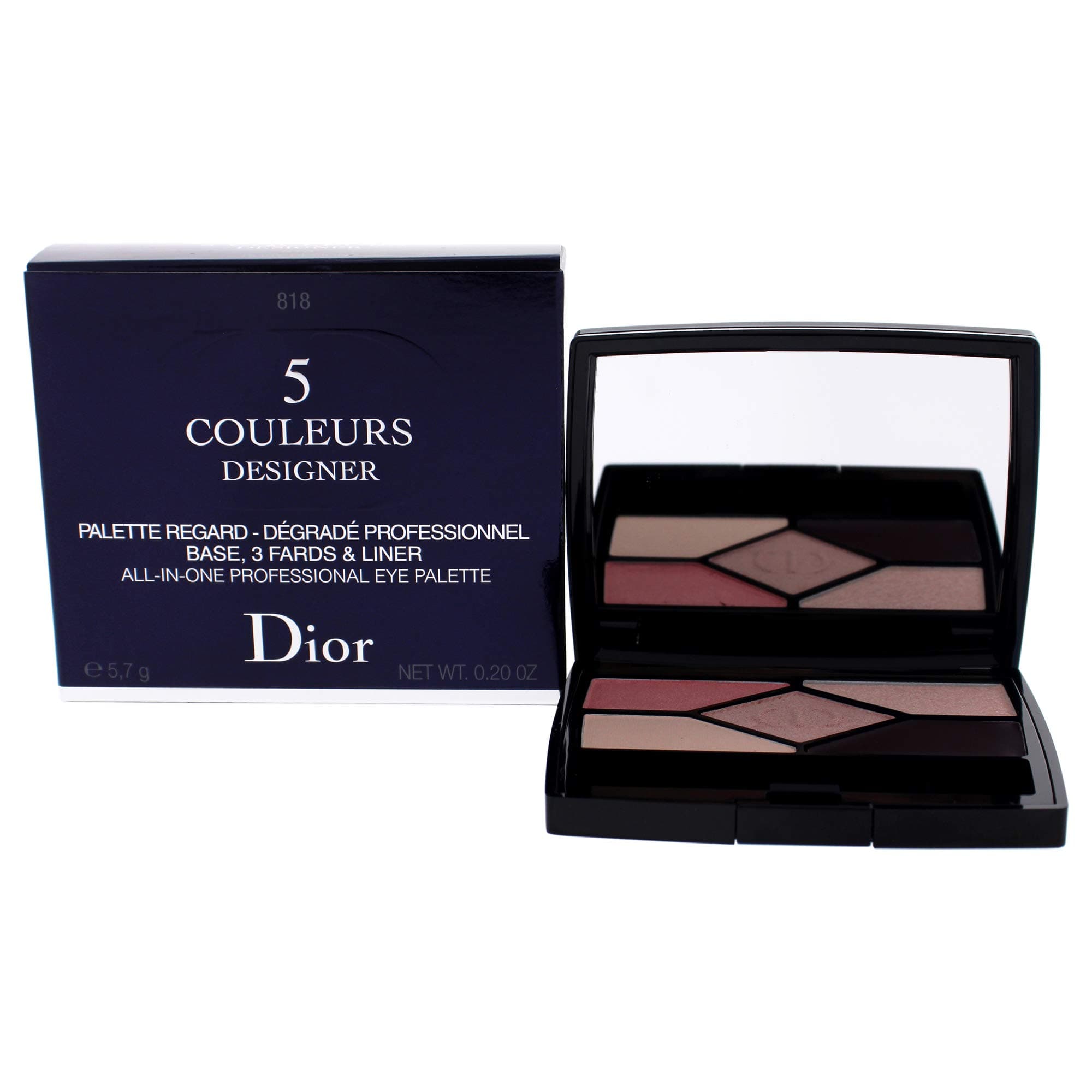5 Couleurs Designer All-In-One Professional Eye Palette - 818 Rosy Design by Christian Dior for Women - 0.2 oz Palette