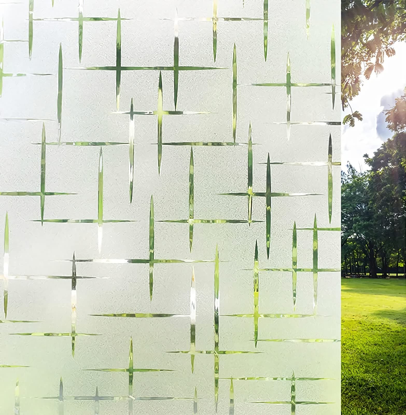 Window Privacy Film, Frosted Glass Film for Windows & Doors, Self Static Cling Frosting, Decorative Window Stickers Window Tinting for Home Office Rental Apartment,17.5 x 78.7 Inches