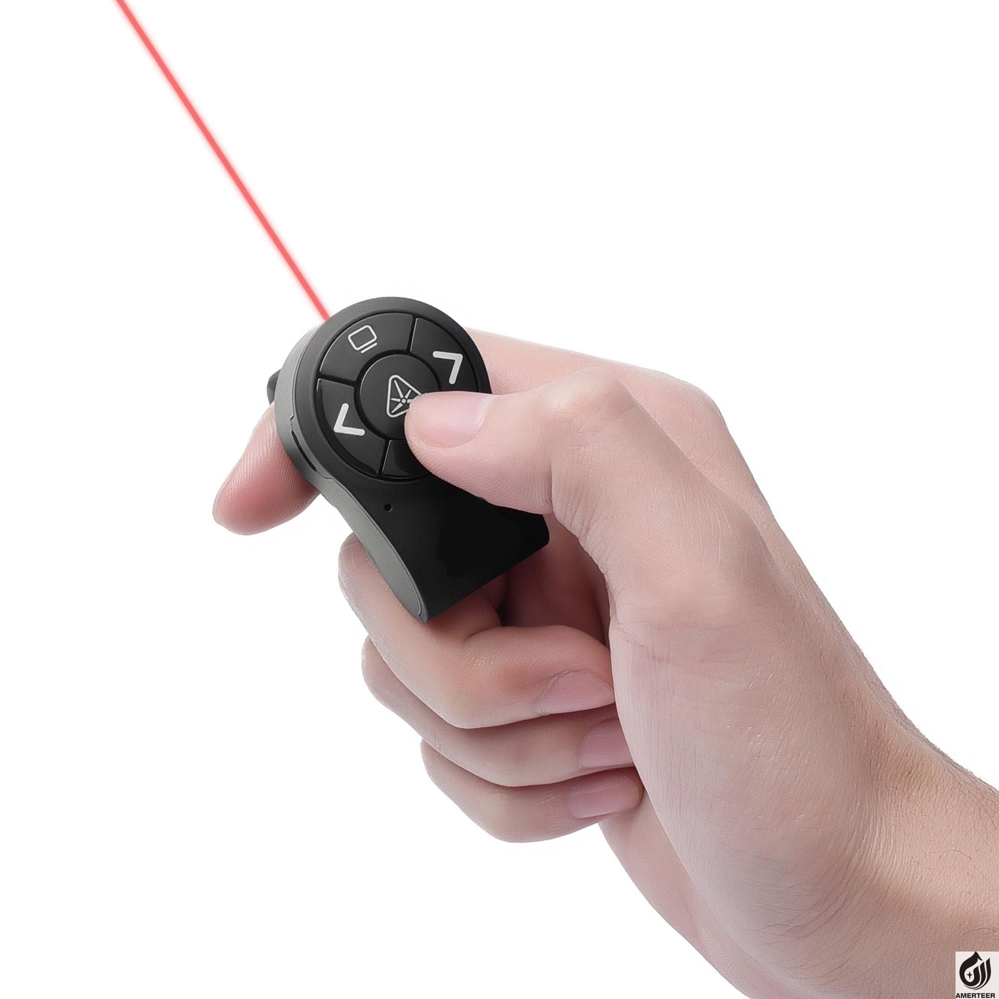 Prosmart - Smart Slide Wireless Presenter RF 2.4GHz Presentation Laser Pointer Finger Ring Remote Control PowerPoint PPT Slides Clicker