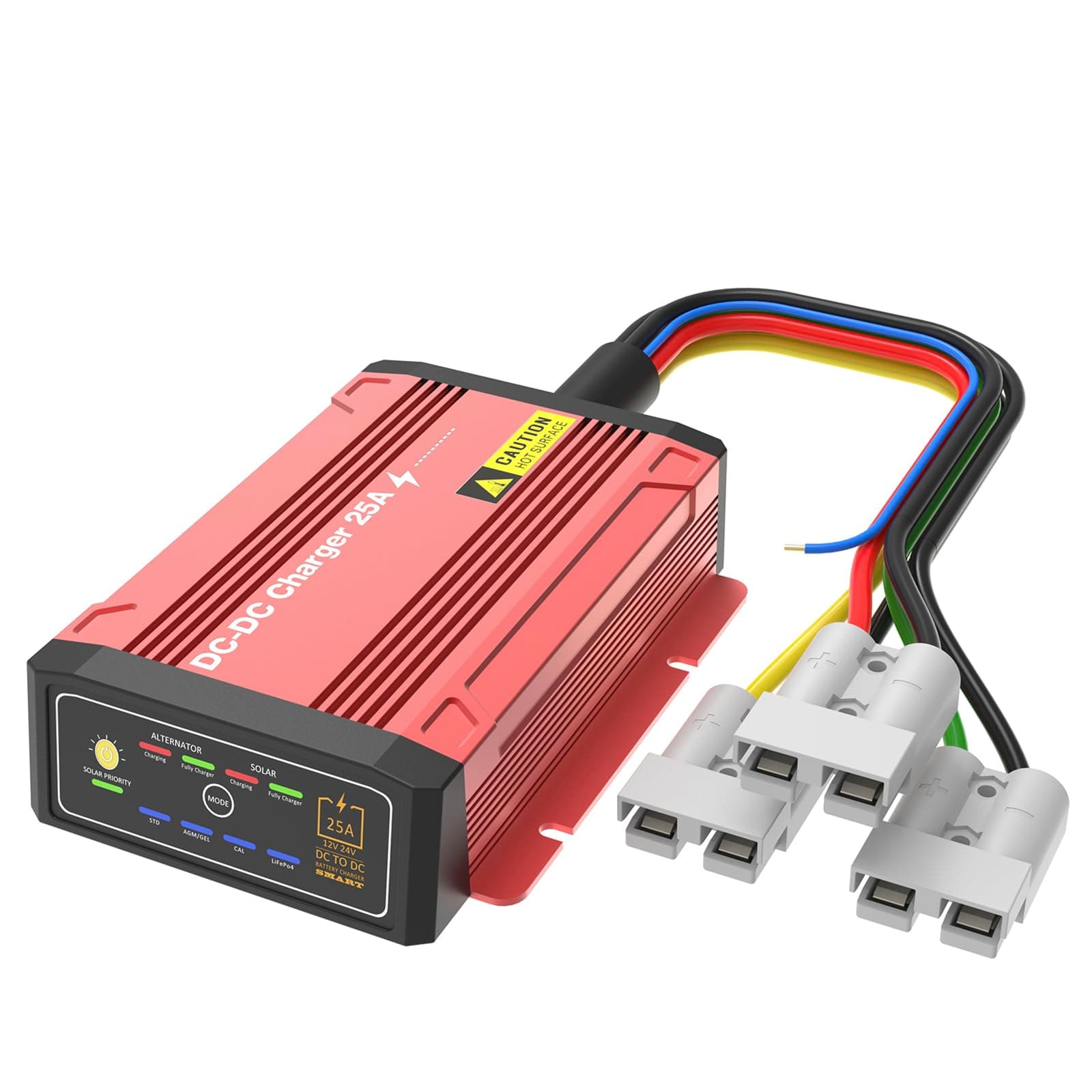 Waterproof DCDC Charger with MPPT for 12V 25A LiFePO4, Lead-Acid, SLA, Gel, AGM, Cal, DC to DC Battery Charger with Anderson