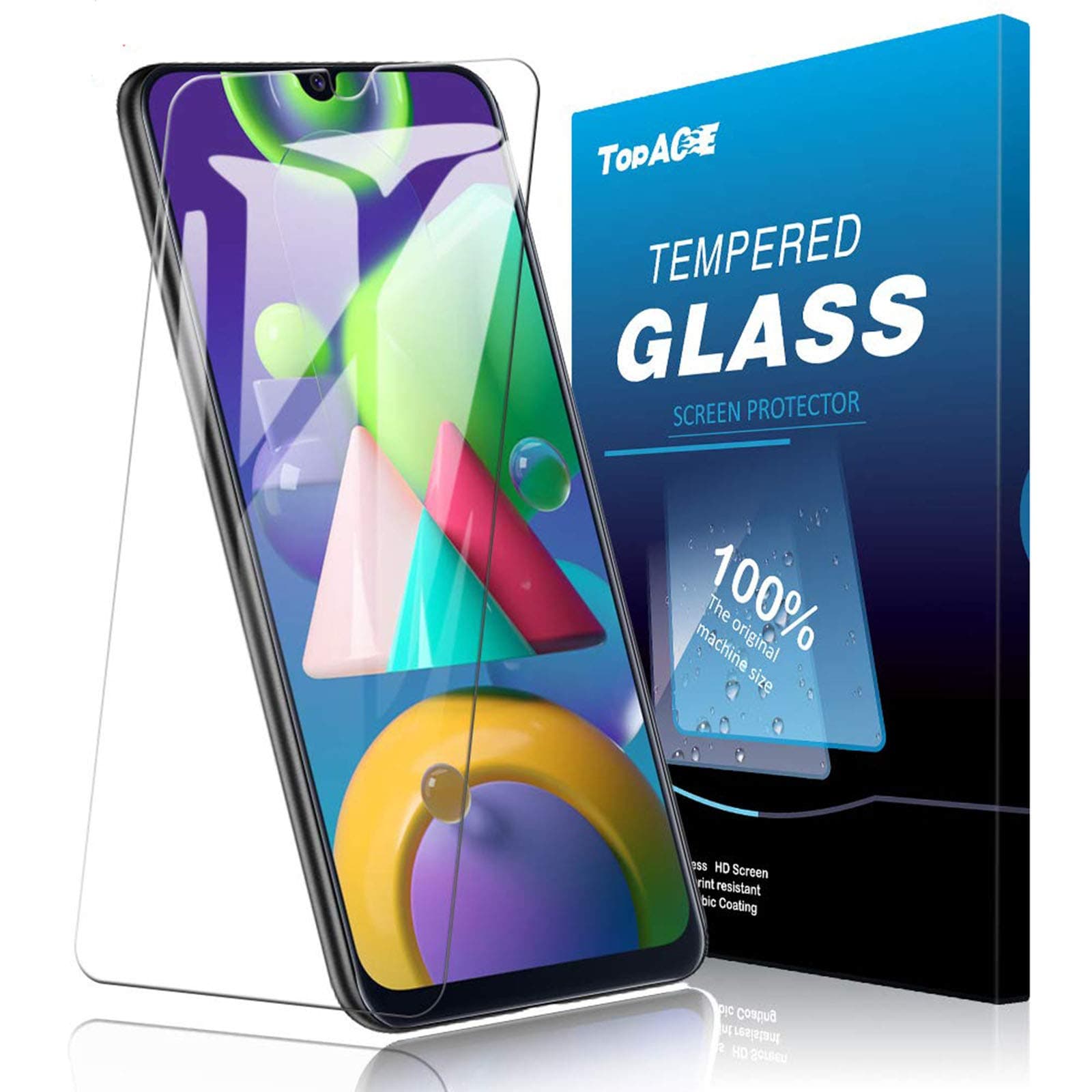 TopACE Screen Protector for Samsung Galaxy A50, HD-Clear 9H Tougheness Glass Protective Tempered Glass Screen Protector for Samsung Galaxy A50-2 Pack(Transparent)