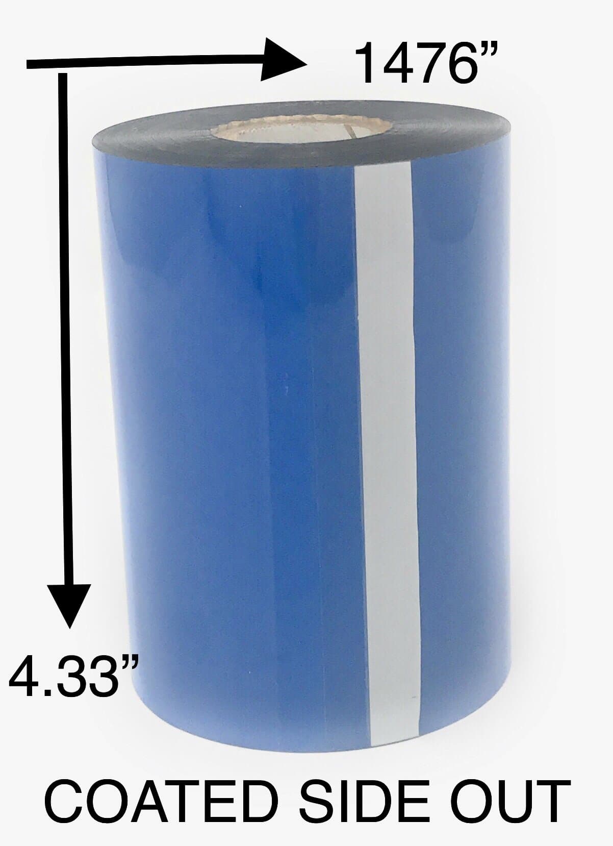 Thermal Transfer Ribbon Zebra Printer , 4.33 x 1476 Feet, 110 Millimeter x 450 Meter, Produces Sharp Text, Bar Coding, Shipping labels (Outside Ink)