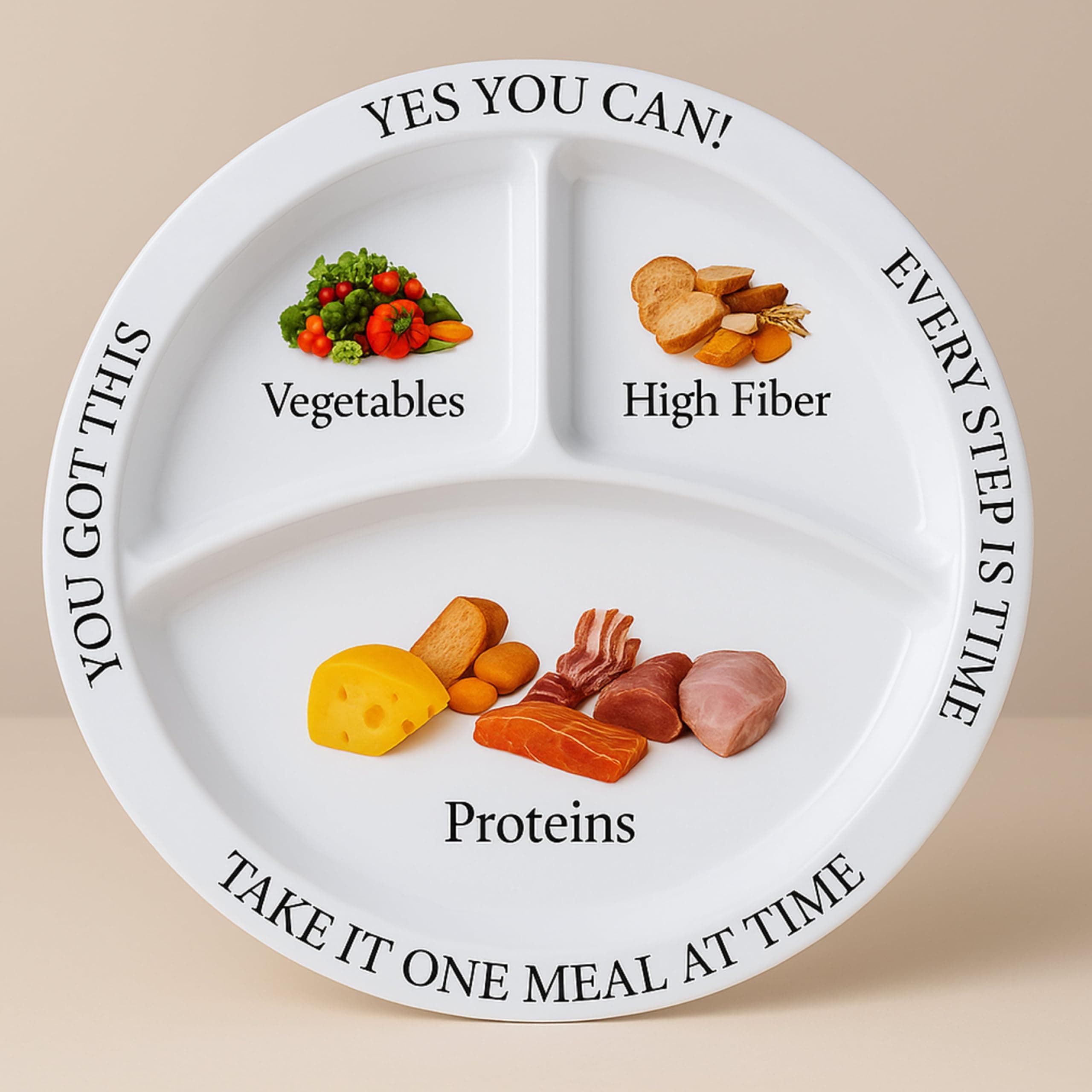 Bariatric Portion Control Nutritional Plates Weight Loss for Adults (2 Pack)