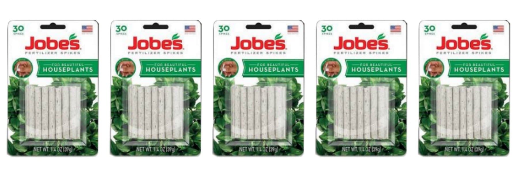 Lot of 5 Packages of Jobe's Fertilizer Spikes for House Plants (30 Spikes/Package)