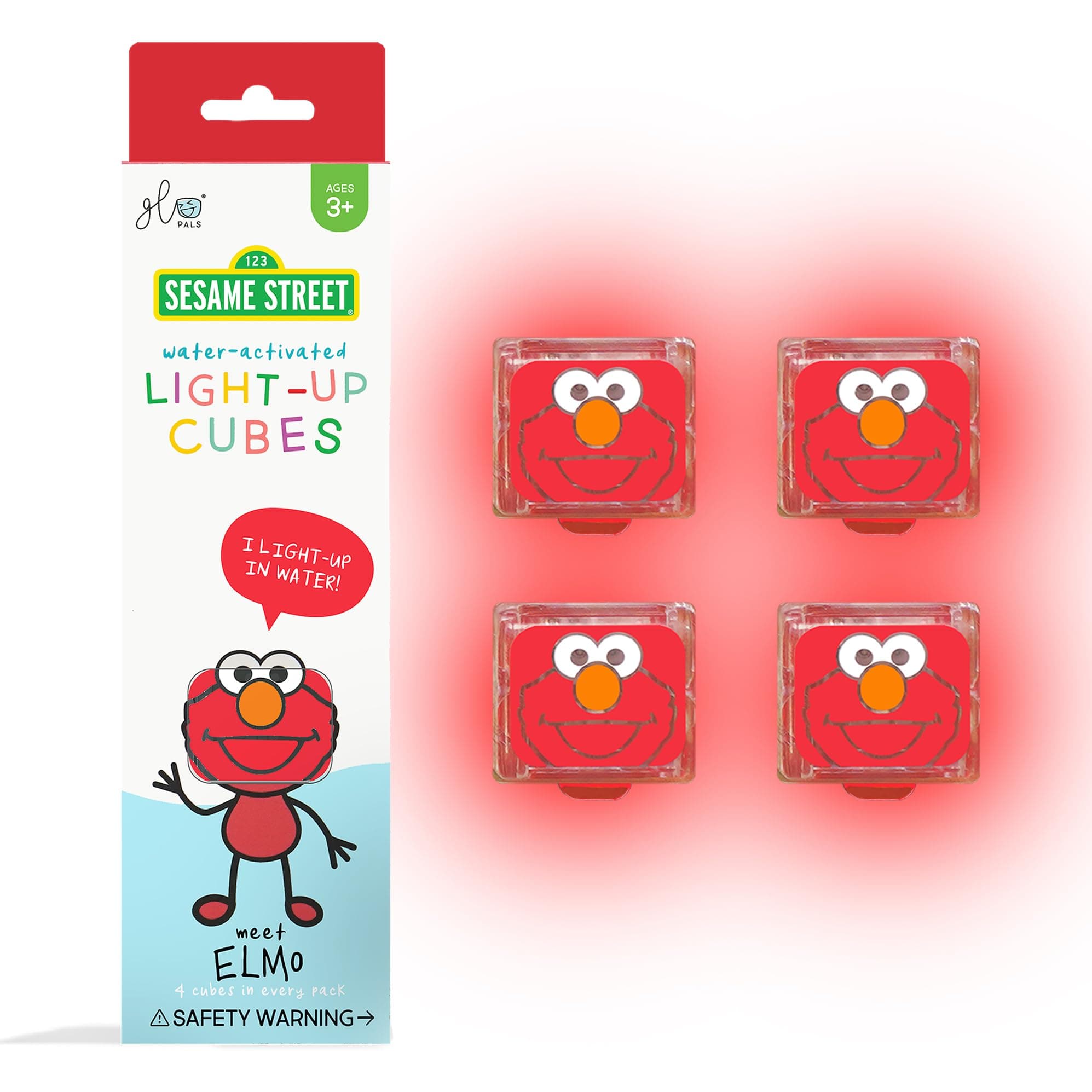 x Sesame Street Water-Activated Light-Up Cubes for Sensory Play (Elmo - Cubes Only) - Easter Basket Stuffers for Kids | Sensory Easter Toys