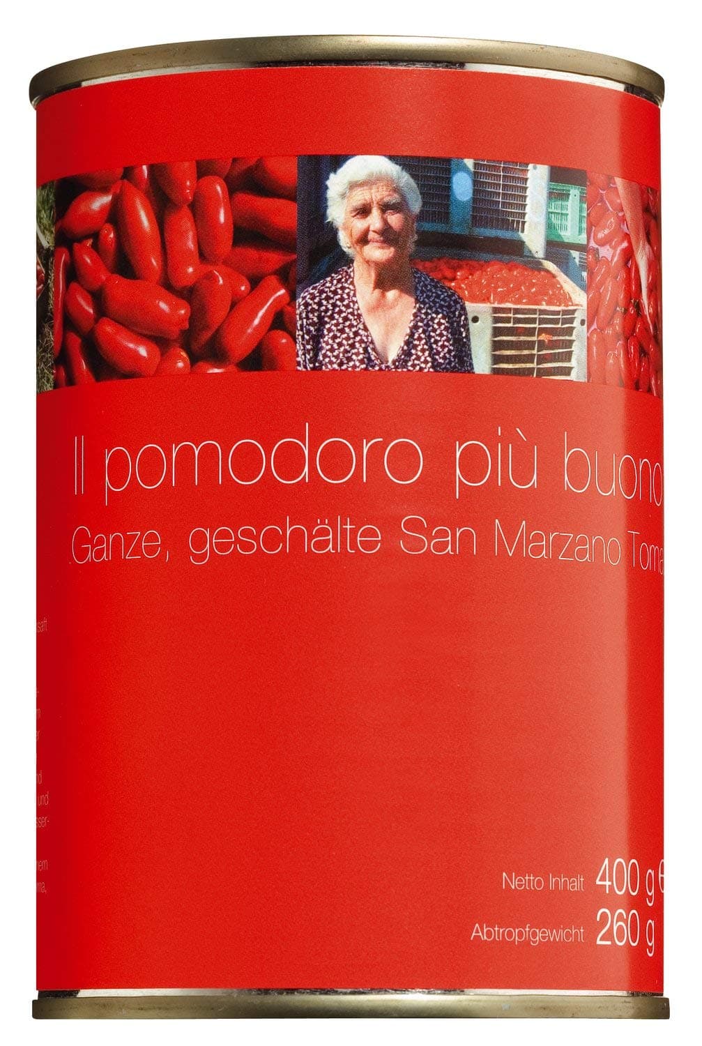 San Marzano Tomatoes - 6 cans of 400 G (drained weight: 6x 260 G)