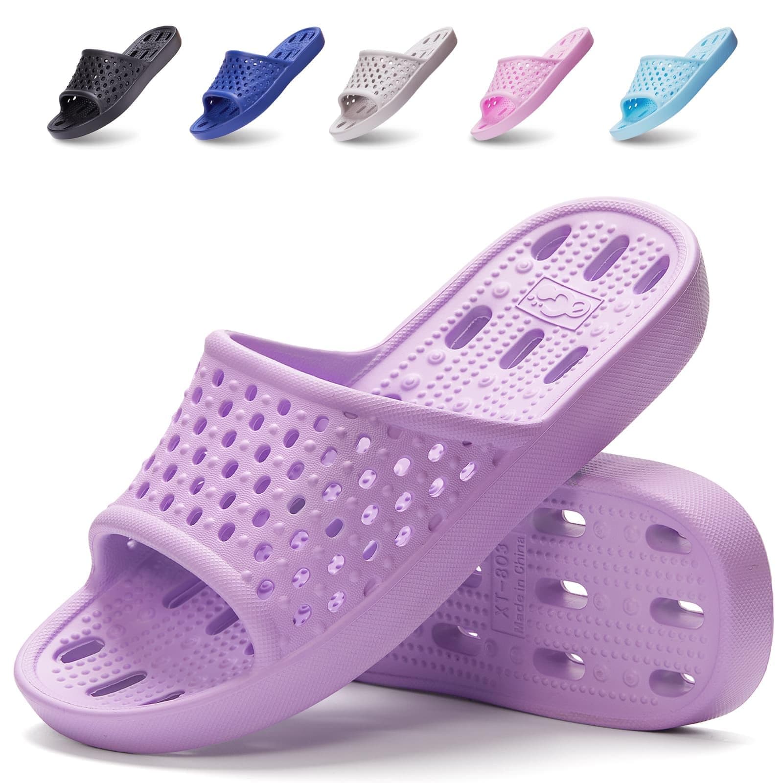Xomiboe Shower Shoes Quick Drying Non-Slip Comfortable Men Women House Slippers
