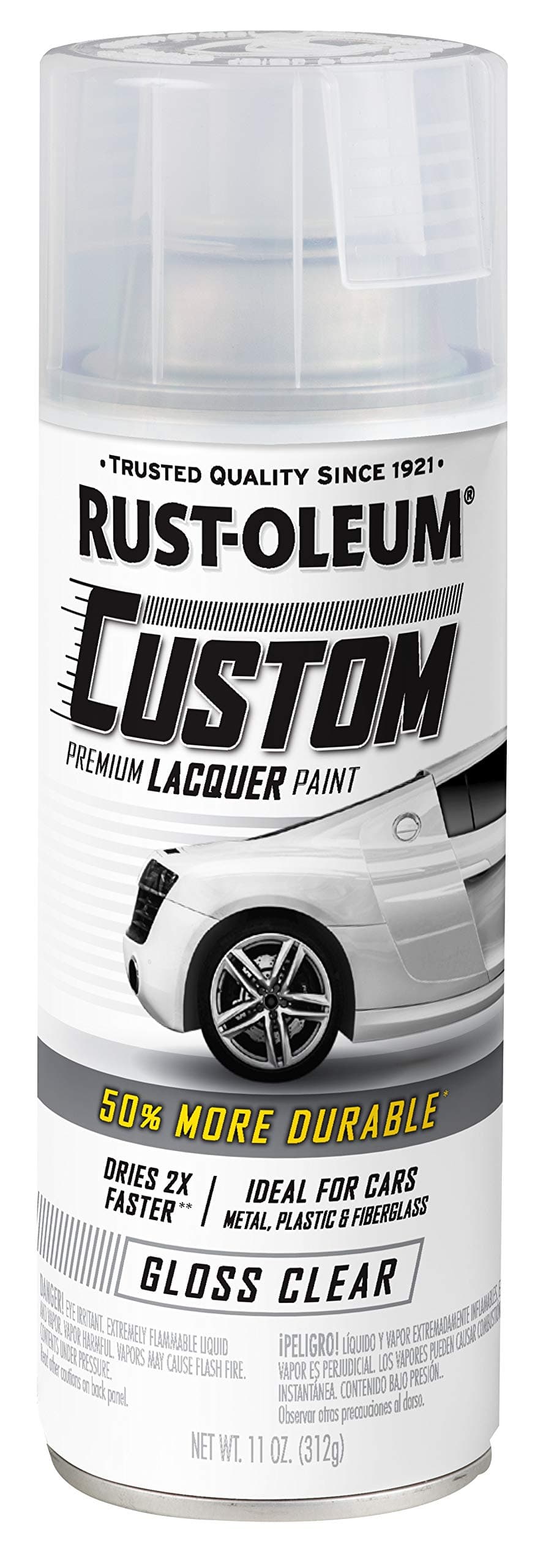 323383 Automotive Custom Lacquer Spray Paint, 11 oz, Gloss Clear