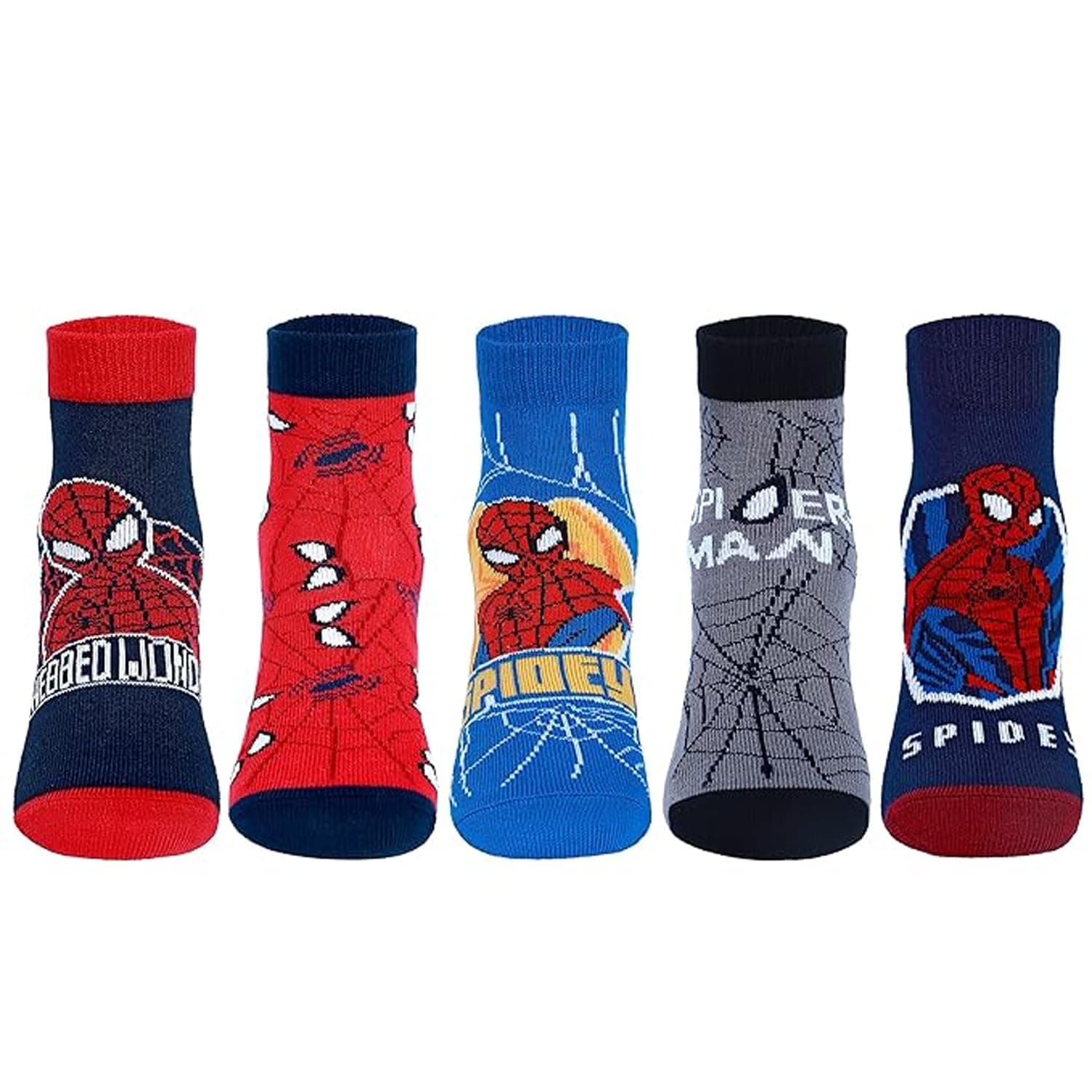 Ankle Disney Character Socks for Kids, Made with Breathable, Anti Odour & Moisture Absorbent Combed Cotton with a Extra Durable Welt, Ideal For All Day Wear (Pack Of 5)