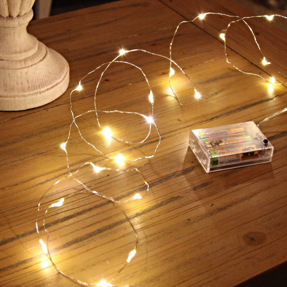 Led Fairy Lights Battery Operated, 4 Packs Mini Battery Powered Copper Wire Starry Fairy Lights for Bedroom, Christmas, Parties, Wedding, Centerpiece, Decoration (5m/16ft Warm White)