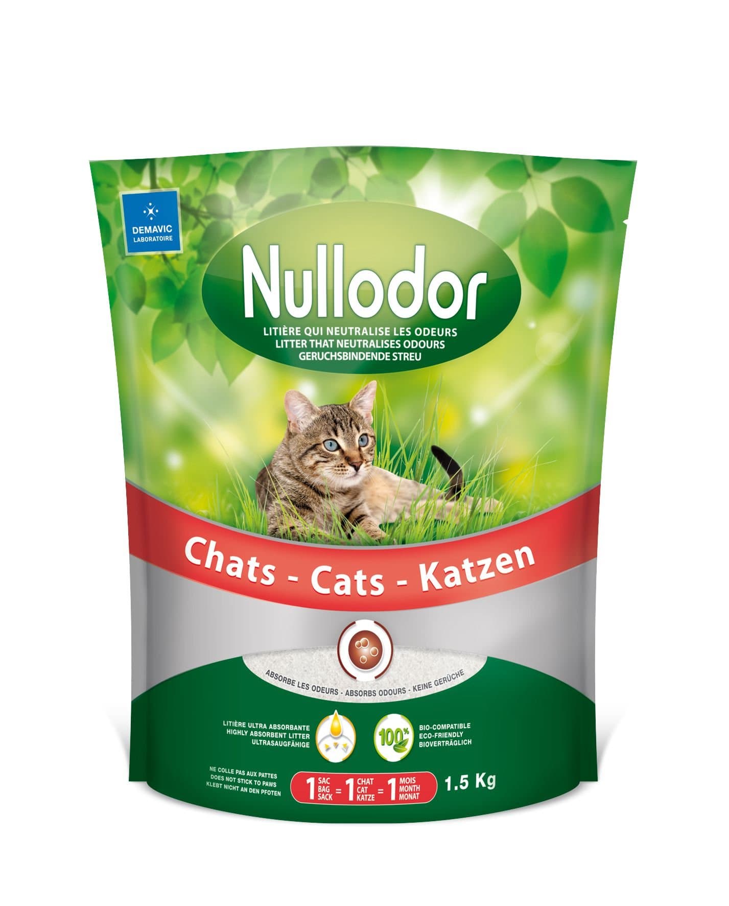 Nullodor Cat Litter, 1.5 kg - Economical, Highly Absorbent, Odorless, Long-lasting, For 1 Cat = 1 Month