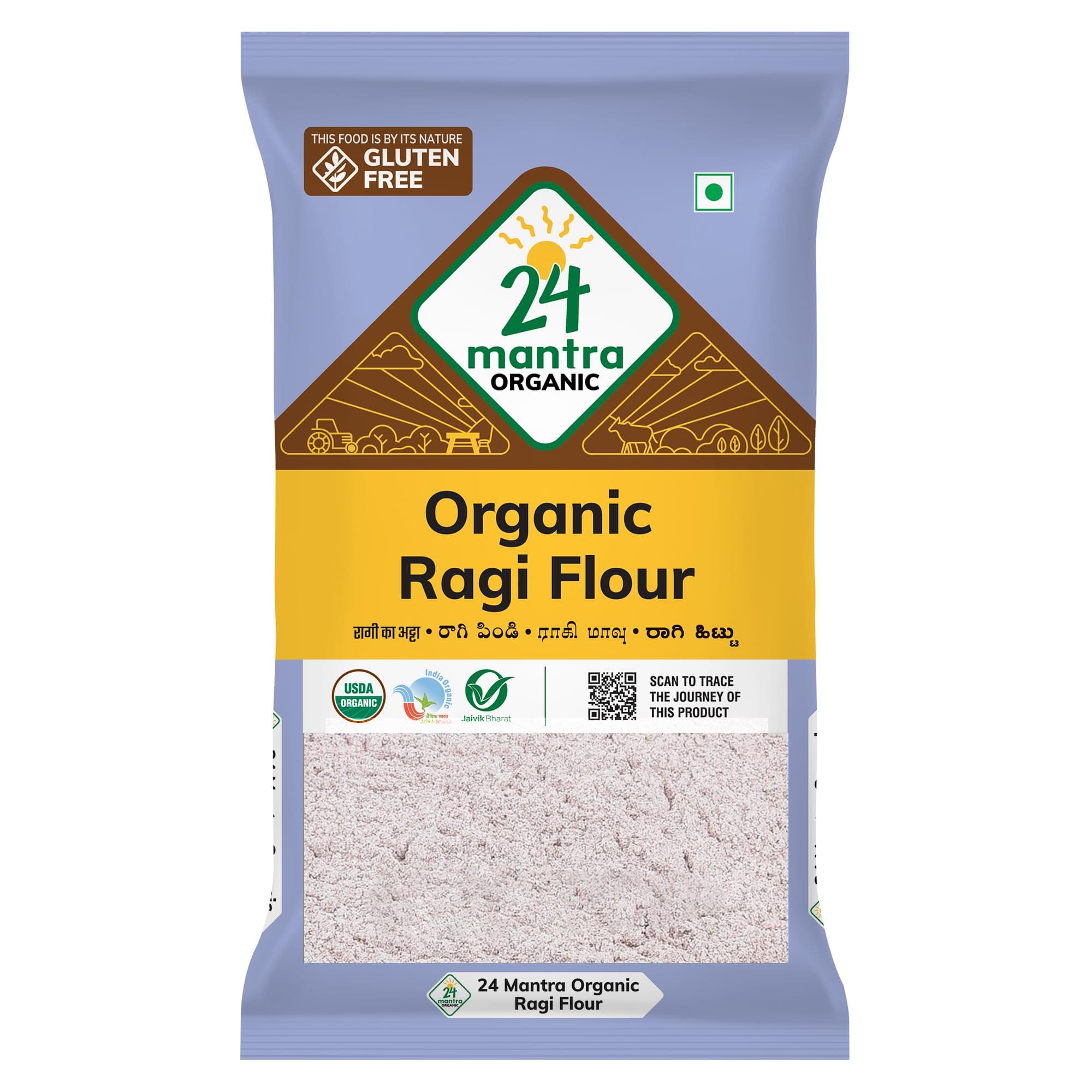 Ragi Flour/Finger Millet/Nachni Flour - Chemical Free & Pesticides Free | Naturally Gluten-Free (500 G (Pack Of 1))