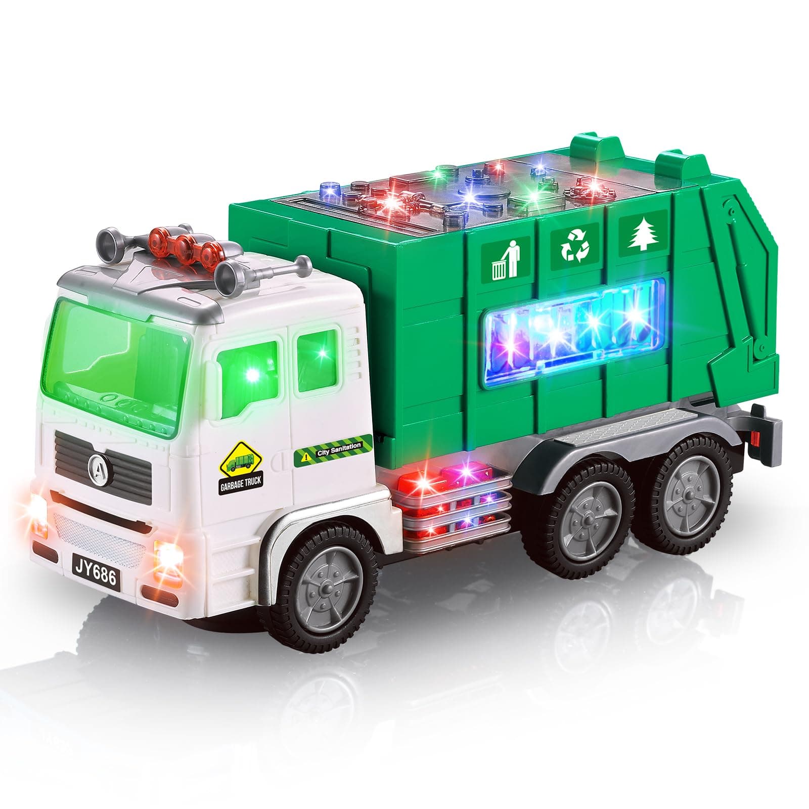 Ynanimery Electric Garbage Truck Toys for 3 4 5 6 Year Old Boys, Bin Lorry To...
