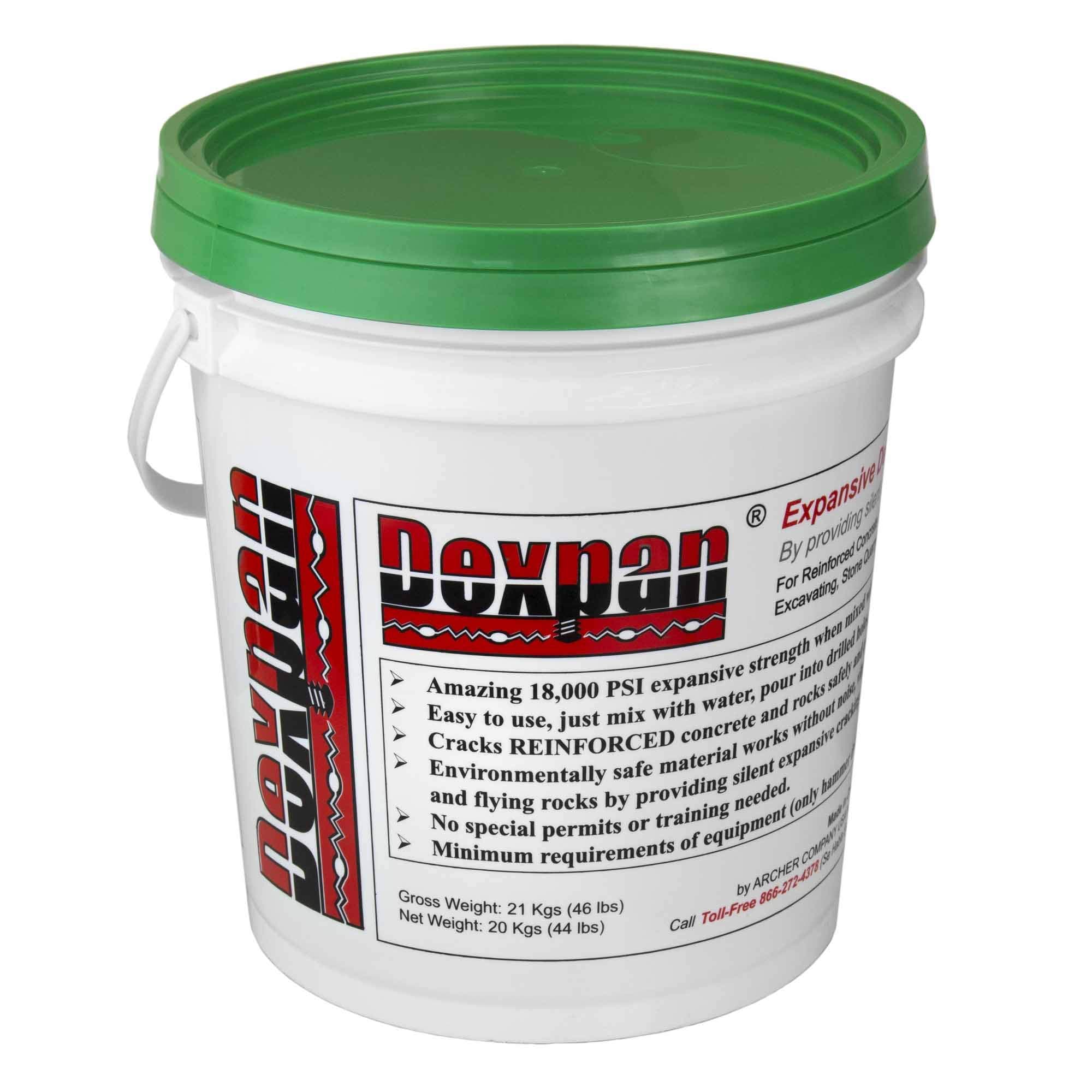 Dexpan Expansive Demolition Grout 44 Lb. Bucket for Rock Breaking, Concrete Cutting, Excavating. Alternative to Demolition Jack Hammer Breaker, Jackhammer, Concrete Saw, Rock Drill (DEXPAN44BKT2)