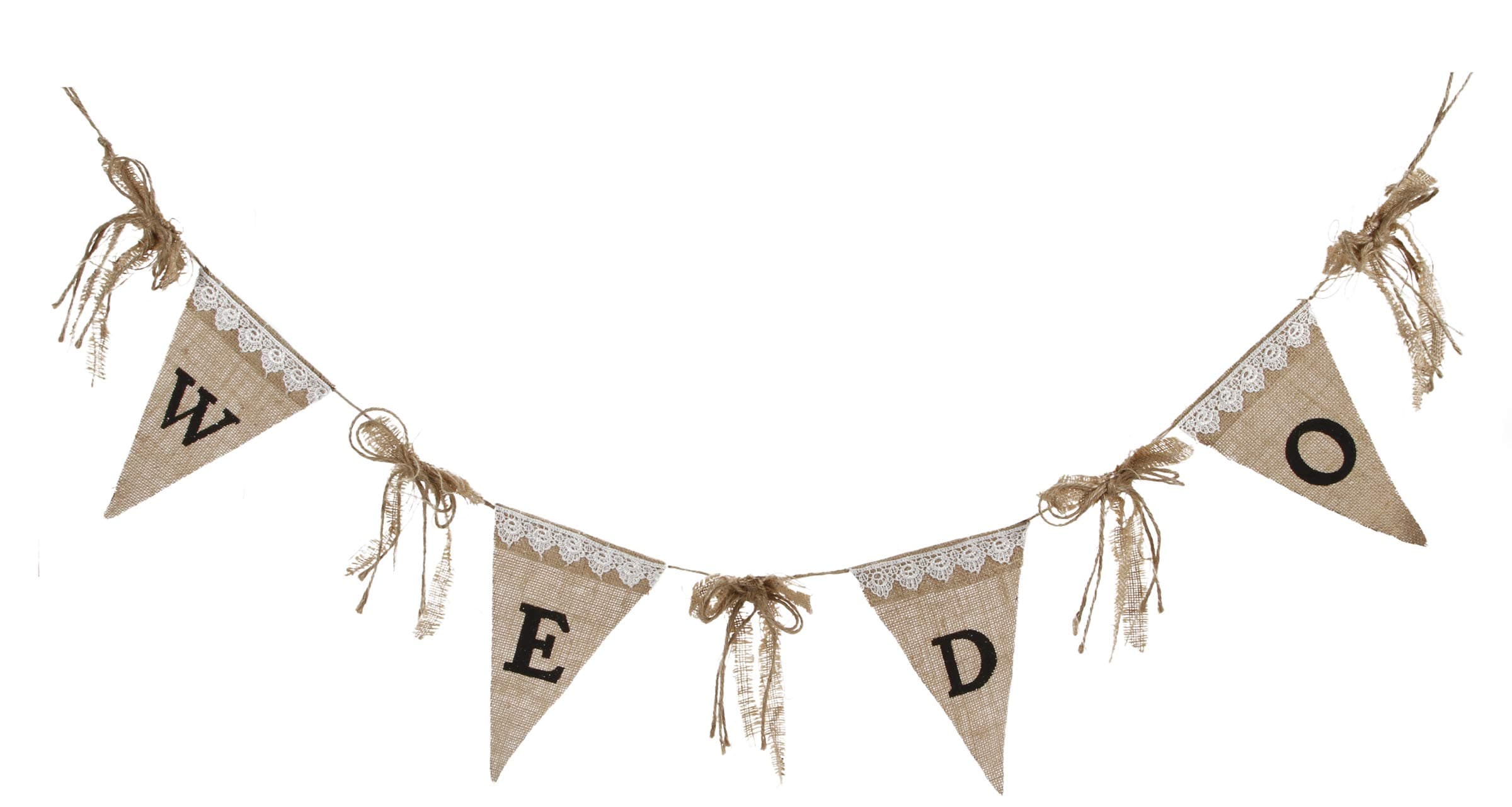DARICE Burlap Wedding Flag Garland, Multicolor
