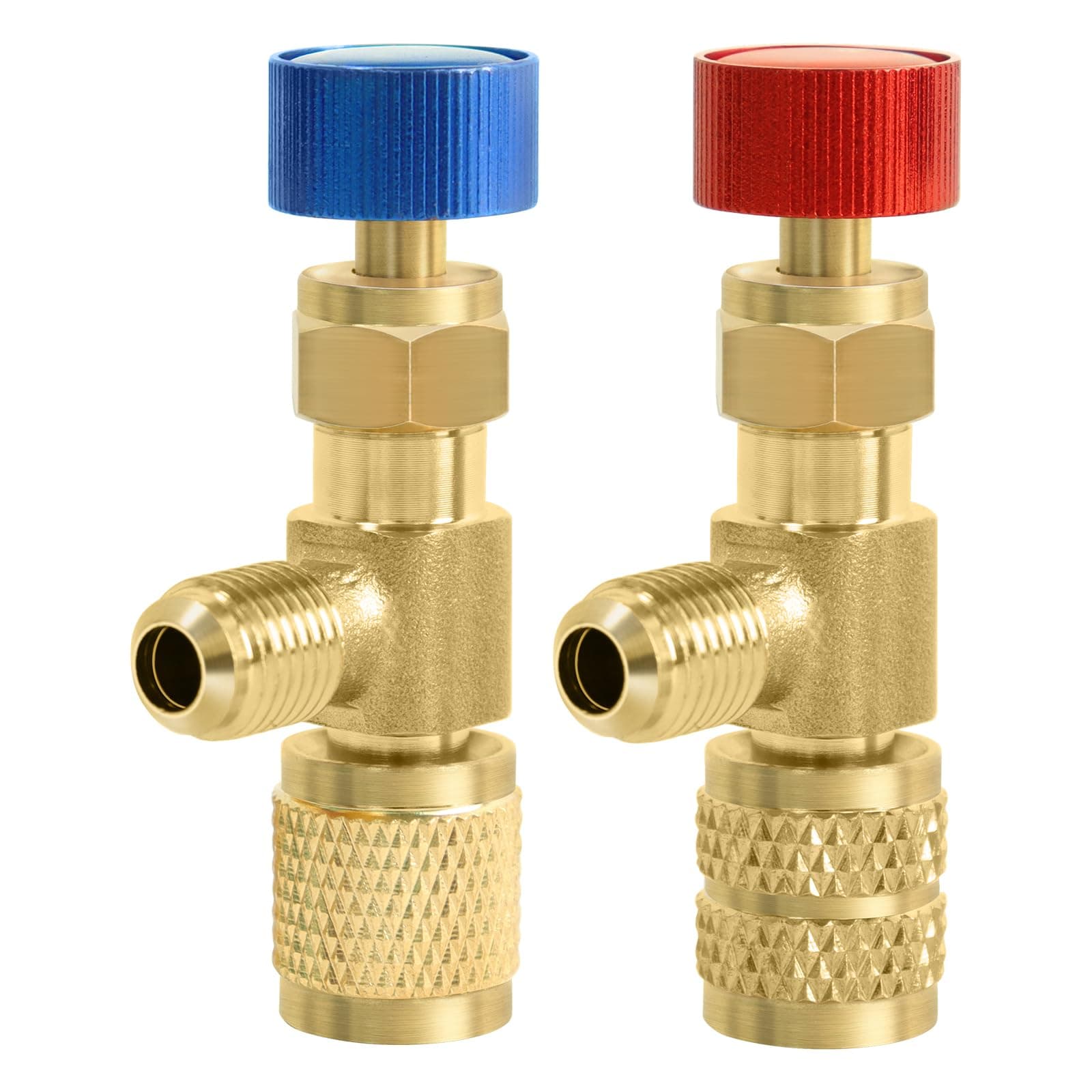 CD2060/CD2080 Refrigerant Charging Valve Kit - CD2060-1/4“ Male to 1/4” Female, CD2080-1/4" Male to 5/16" Female for R12 R22 R410 Air Conditioner Manifold