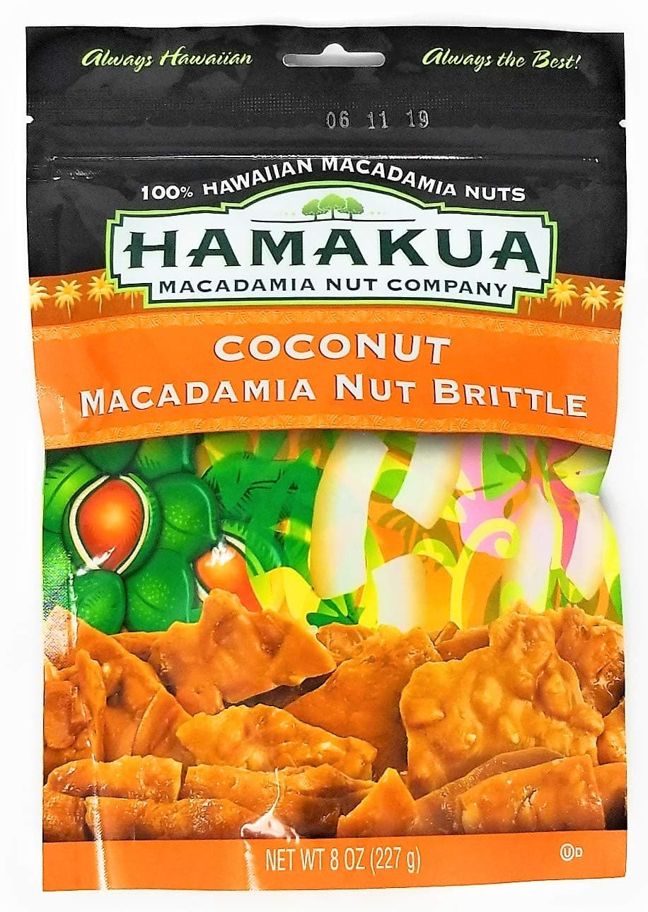 Hawaii Coconut Macadamia Nut Brittle 8 Ounce Bag