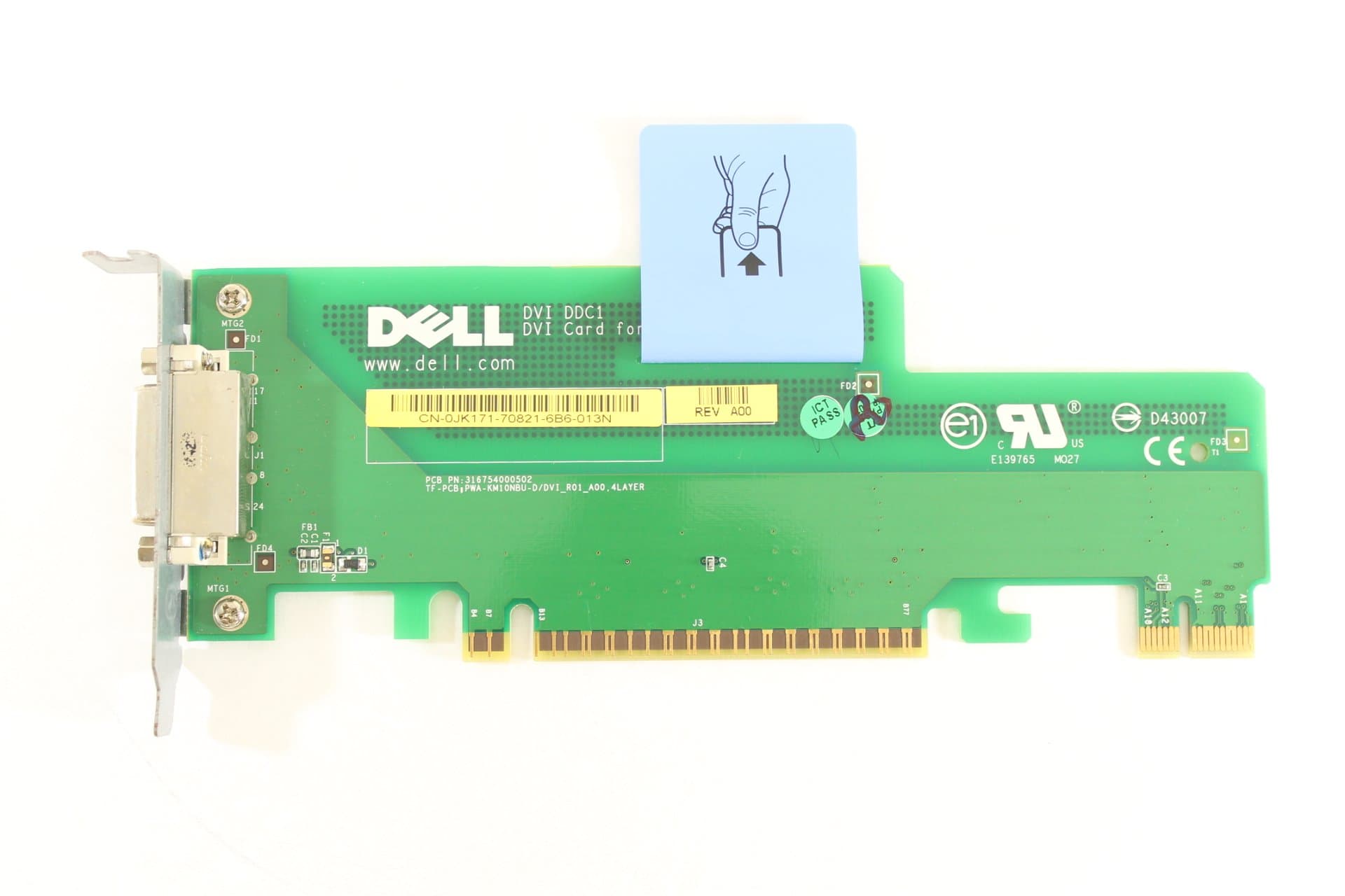 DELL Optiplex 740 SFF 0JK171 JK171 DVI DDC1 LOW PROFILE SFF VIDEO CARD