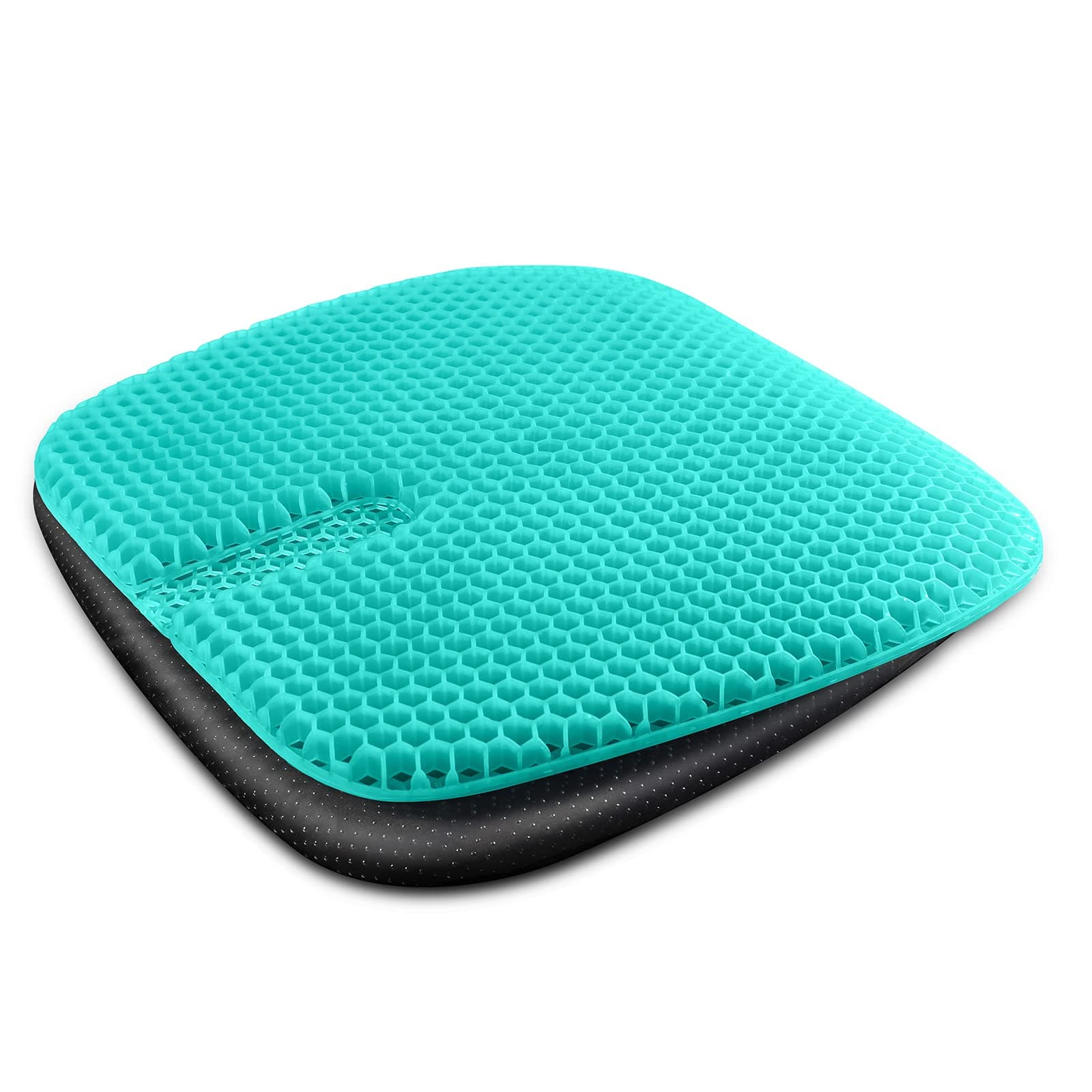 Gel Seat Cushion for Long Sitting, Gel Cushions for Pressure Sores Relief, 18.5x17.3x1.2 Inches Cooling Gel Car Seat Cushion, Seat Cushions for Office Chairs with Breathable Nonslip Cover