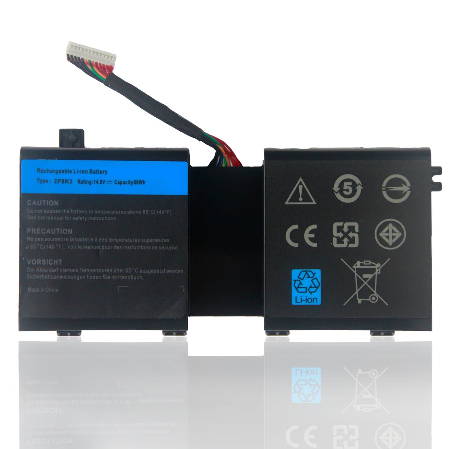 Aomore New 2F8K3 Replacement Laptop Battery Compatible with Dell Alienware 17 18 18x M17X R5 M18X R3 Series 02F8K3 KJ2PX 0KJ2PX G33TT 0G33TT [14.8V 86Wh]