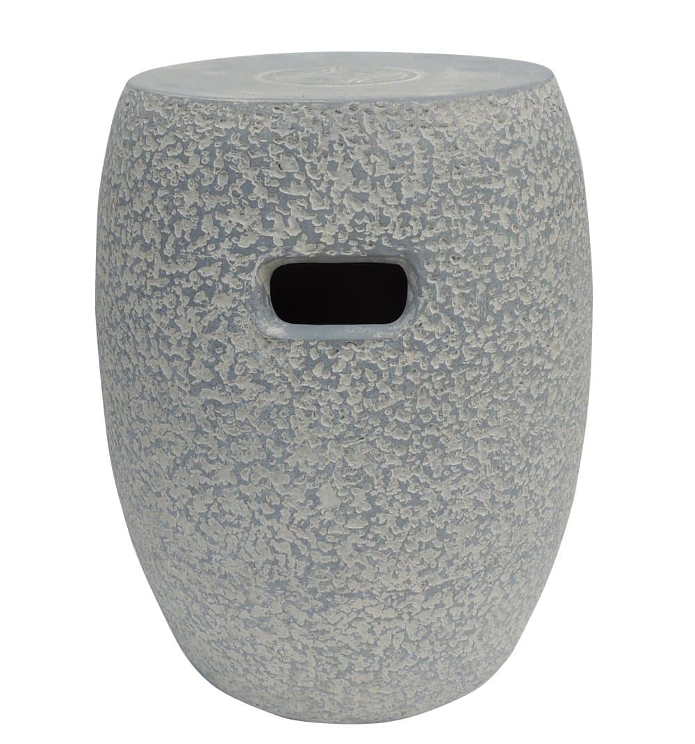 Outdoor Interiors Z32244WC Washed Concrete Look Clay Garden Stool, Grey