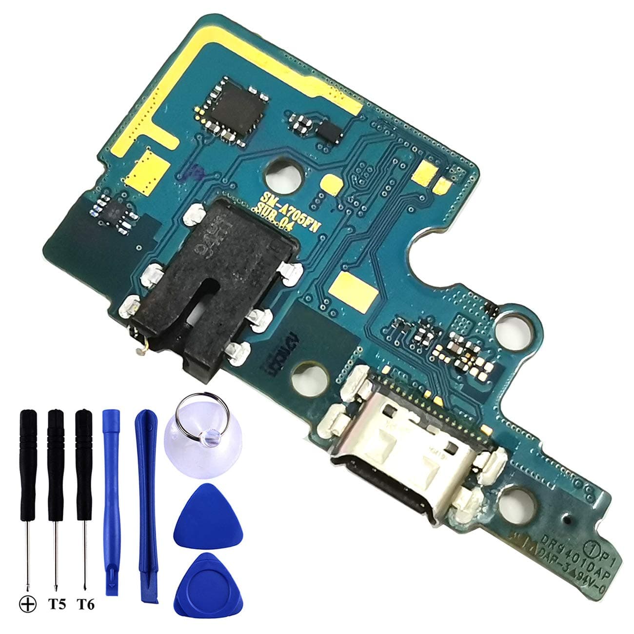Galaxy A70 USB Charging Port Flex Cable Replacement SM-A705FN Type C Charger Dock Board Flex Cable Connector for Samsung A70 2019 A705F A705 Port Repair Part with Tools