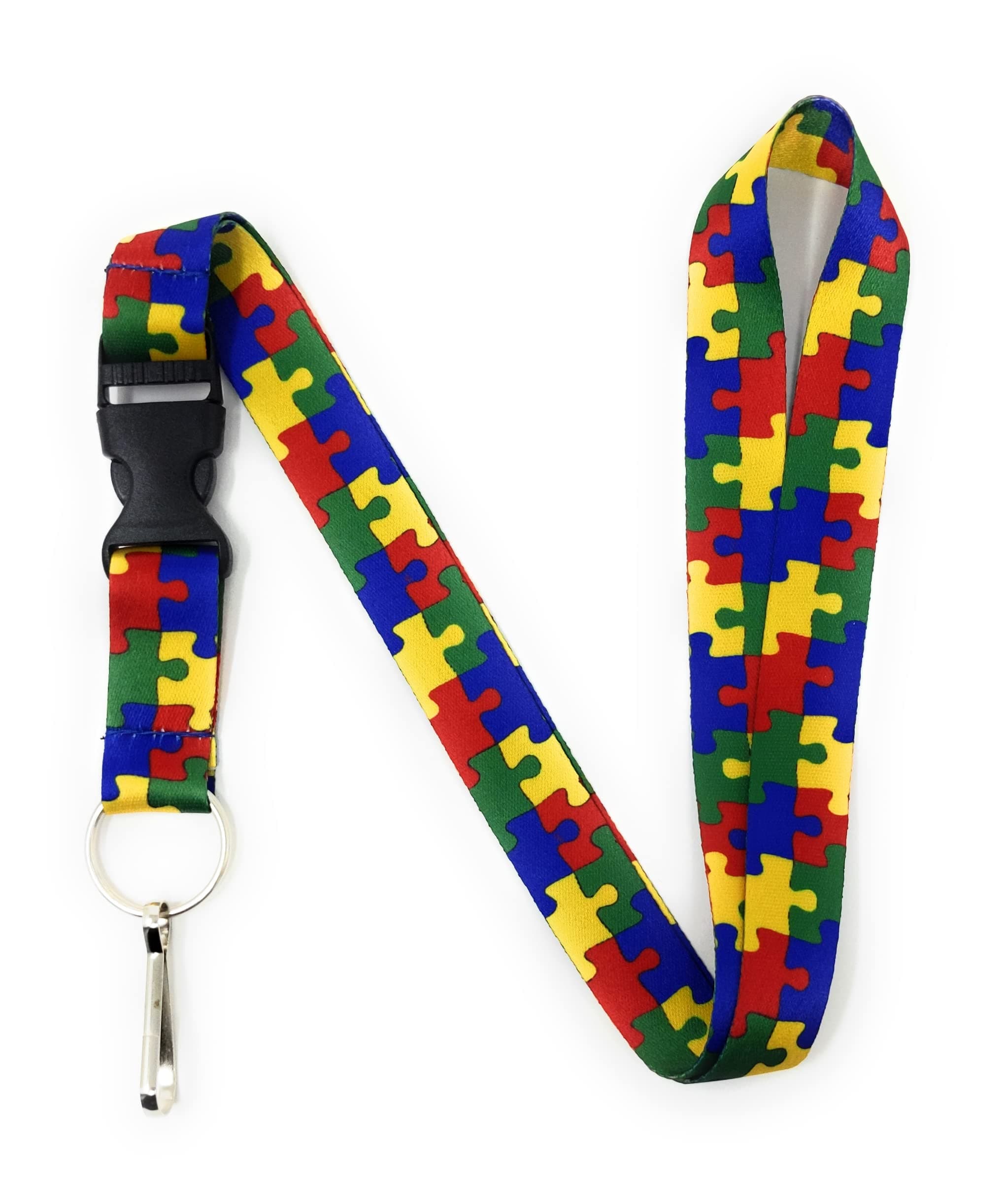 Vinylcation Autism Lanyard for ID Badges | Autism Key Lanyard and ID Holder with Detachable Buckle | Autism Puzzle Piece Keychain | Autism Awareness Stuff