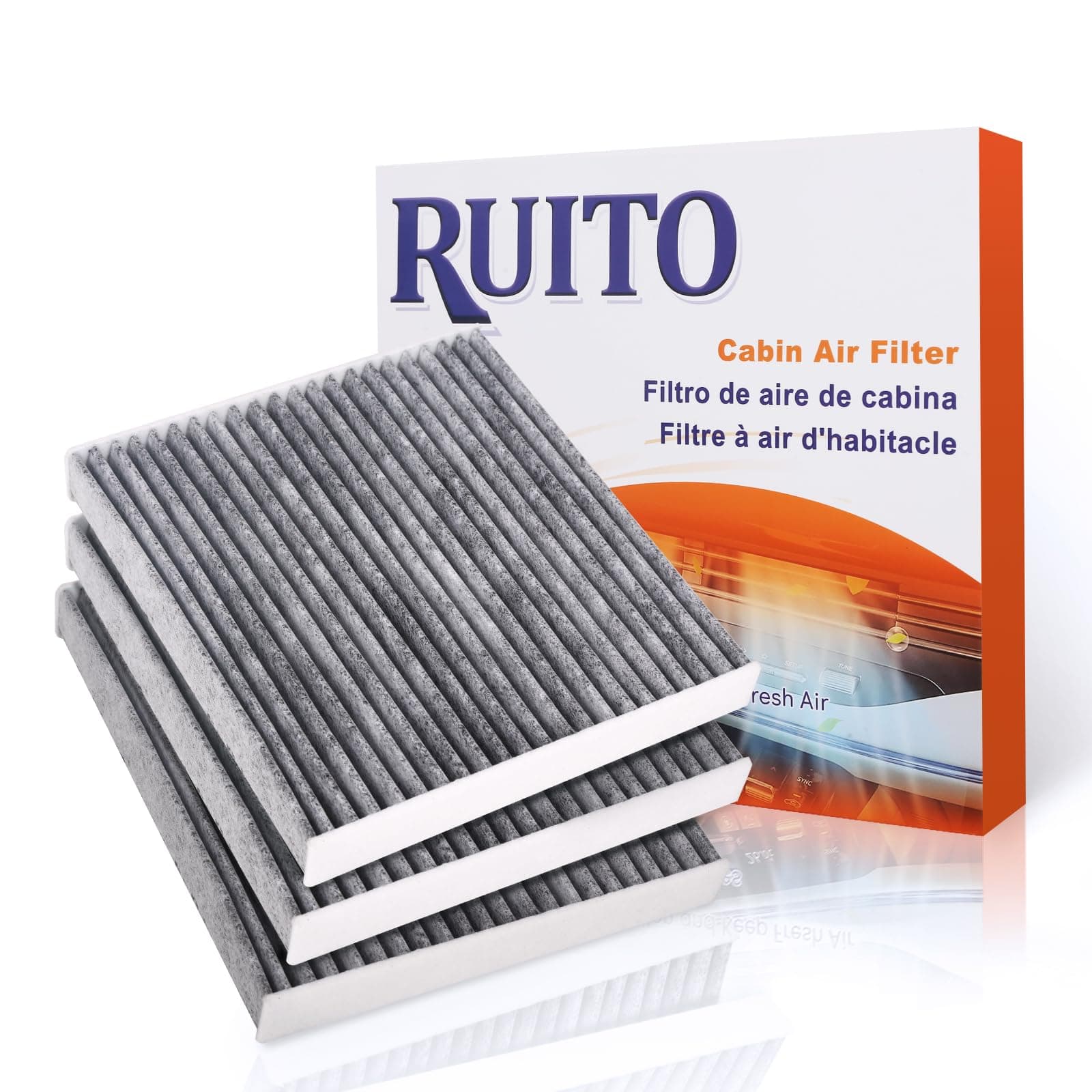 RUITO Cabin Air Filter, Fits 2016-24 Civic, 2017-24 CR-V, 2009-20 Fit, 2016-24 HR-V, 2010-22 Insight, 2018-24 Odyssey, 2019-24 RDX, 2021-23 TLX, 2022-24 MDX, Replacement for CF11182