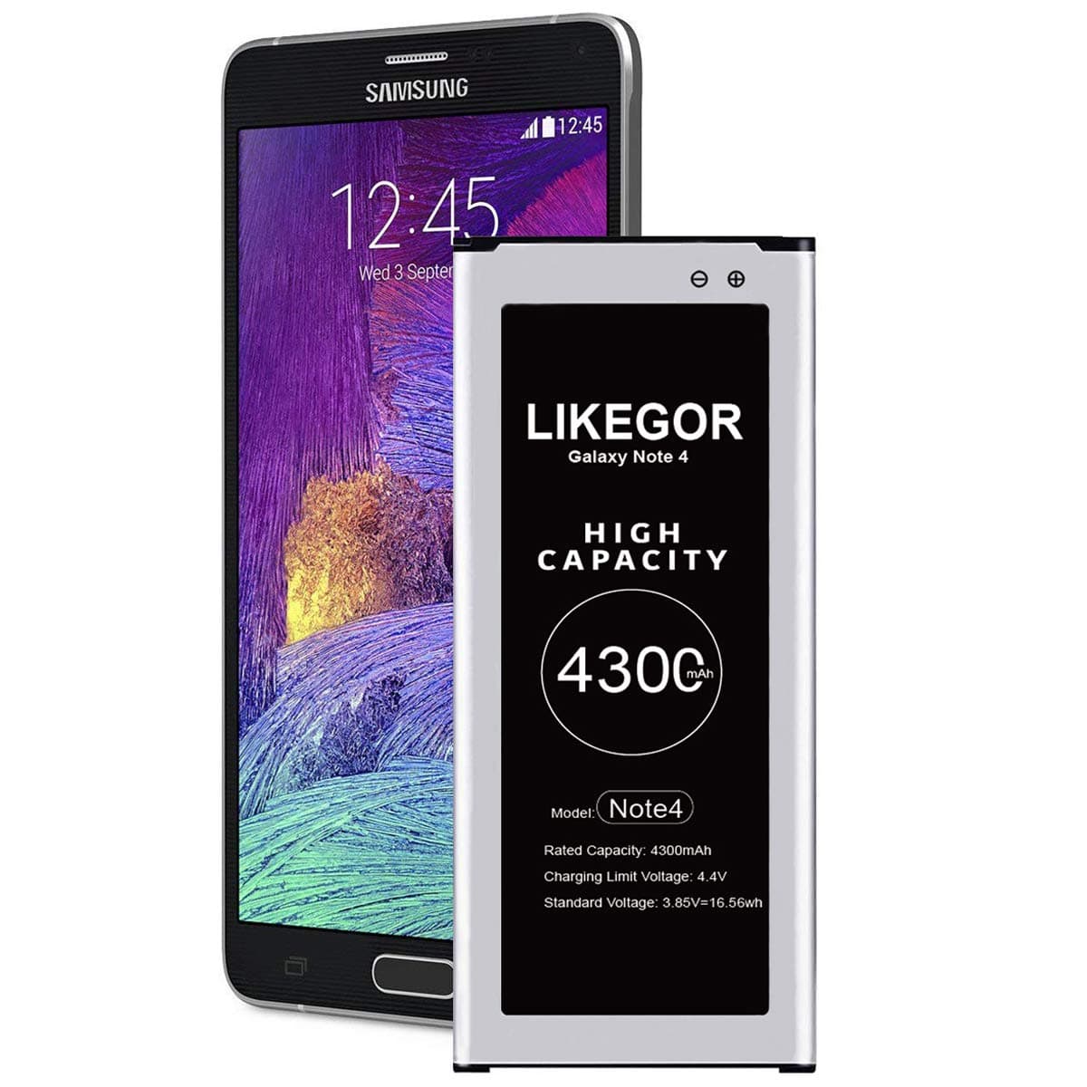 LIKEGOR Galaxy Note 4 Battery, 4300mAh High Capacity Battery Replacement for Samsung Note4 N910, N910U, 4G LTE, N910V(Verizon), N910T(T-Mobile), N910A(AT&T), N910P(Sprint)